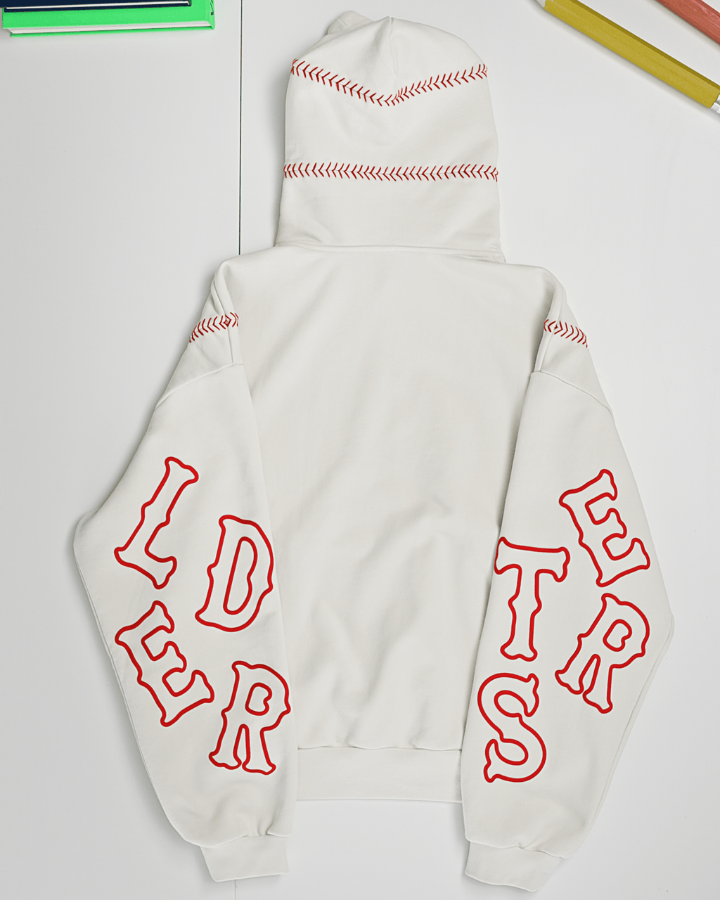 Red Stitches Scattered Hoodie by Red Letters
