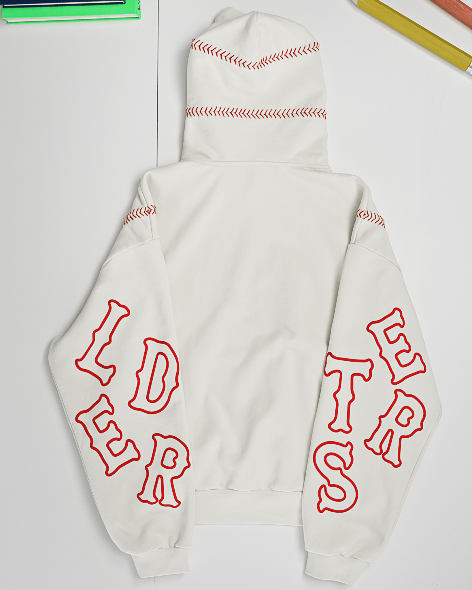 Red Stitches Scattered Hoodie by Red Letters