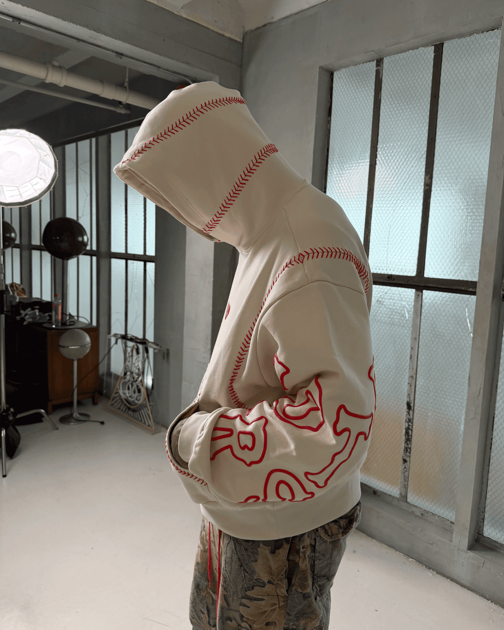 Red Stitches Scattered Hoodie by Red Letters