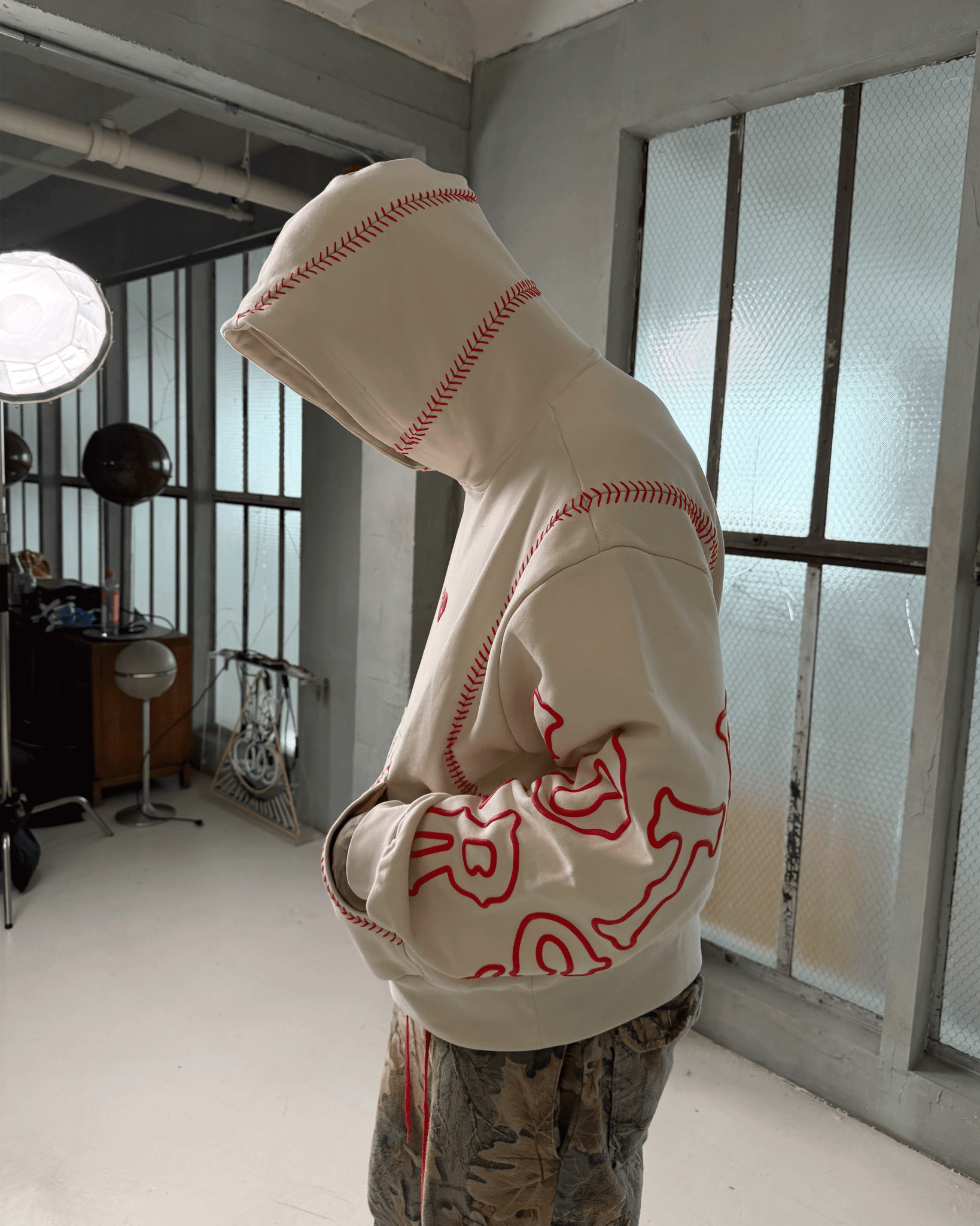 Red Stitches Scattered Hoodie by Red Letters