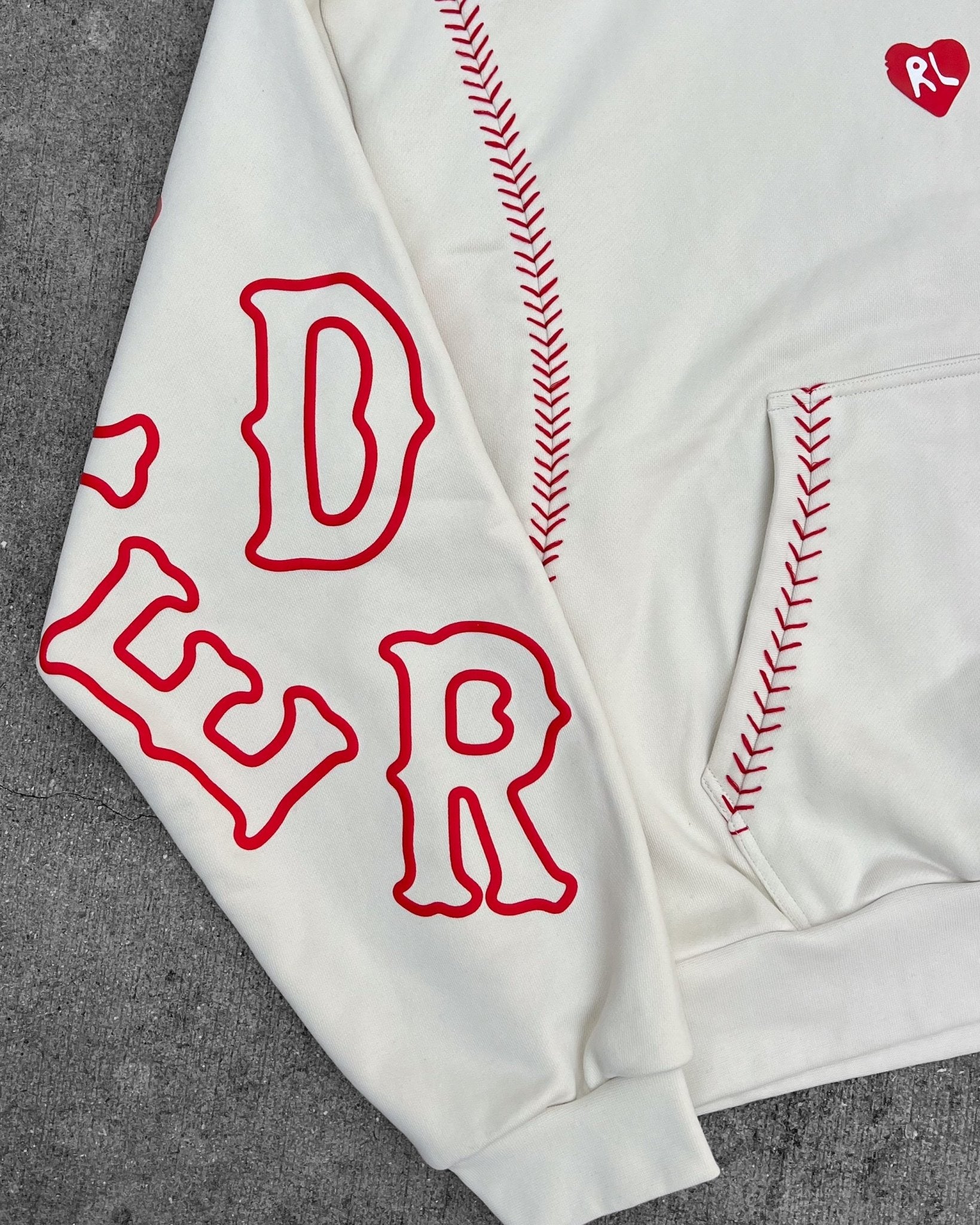 Red Stitches Scattered Hoodie by Red Letters