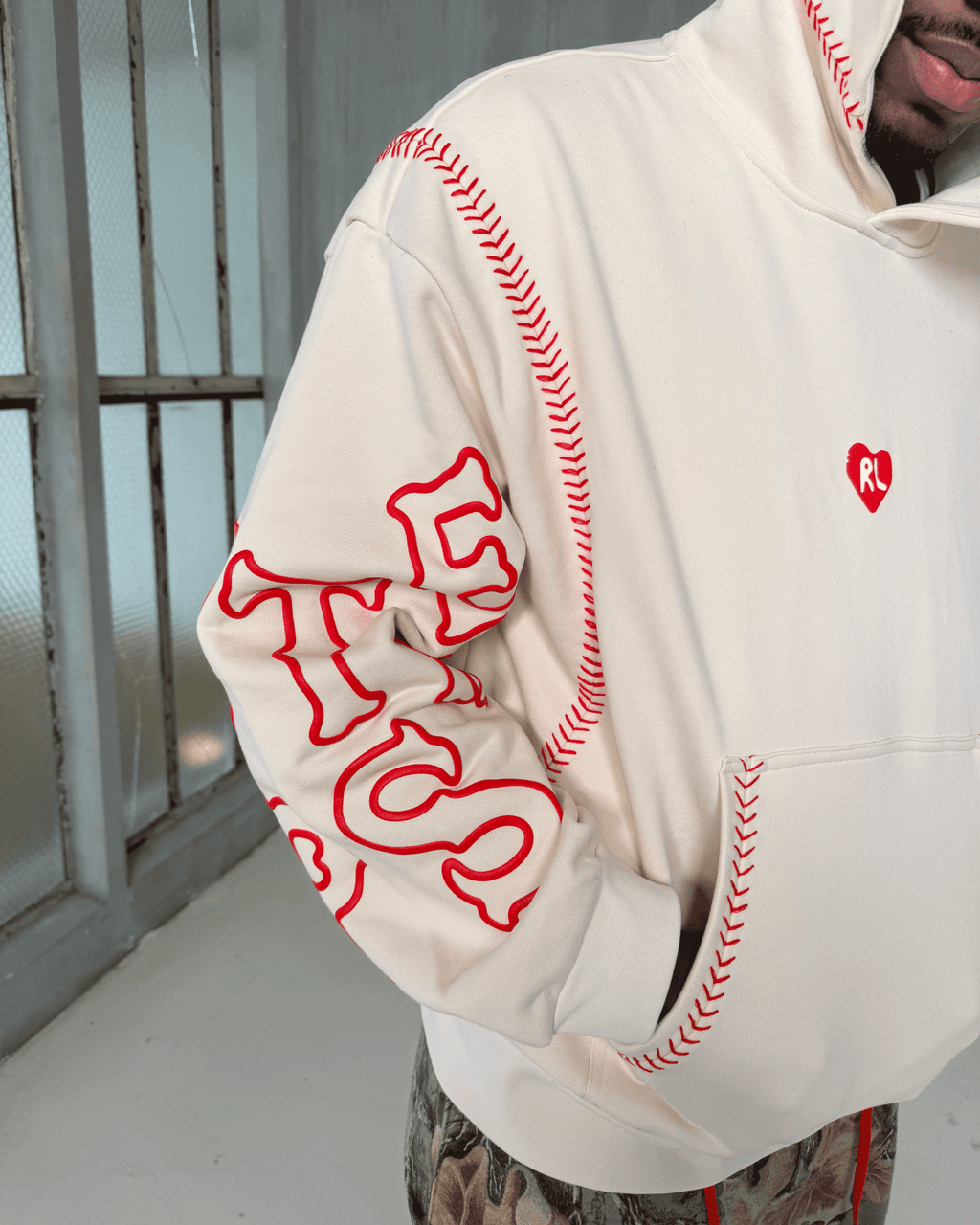 Red Stitches Scattered Hoodie by Red Letters