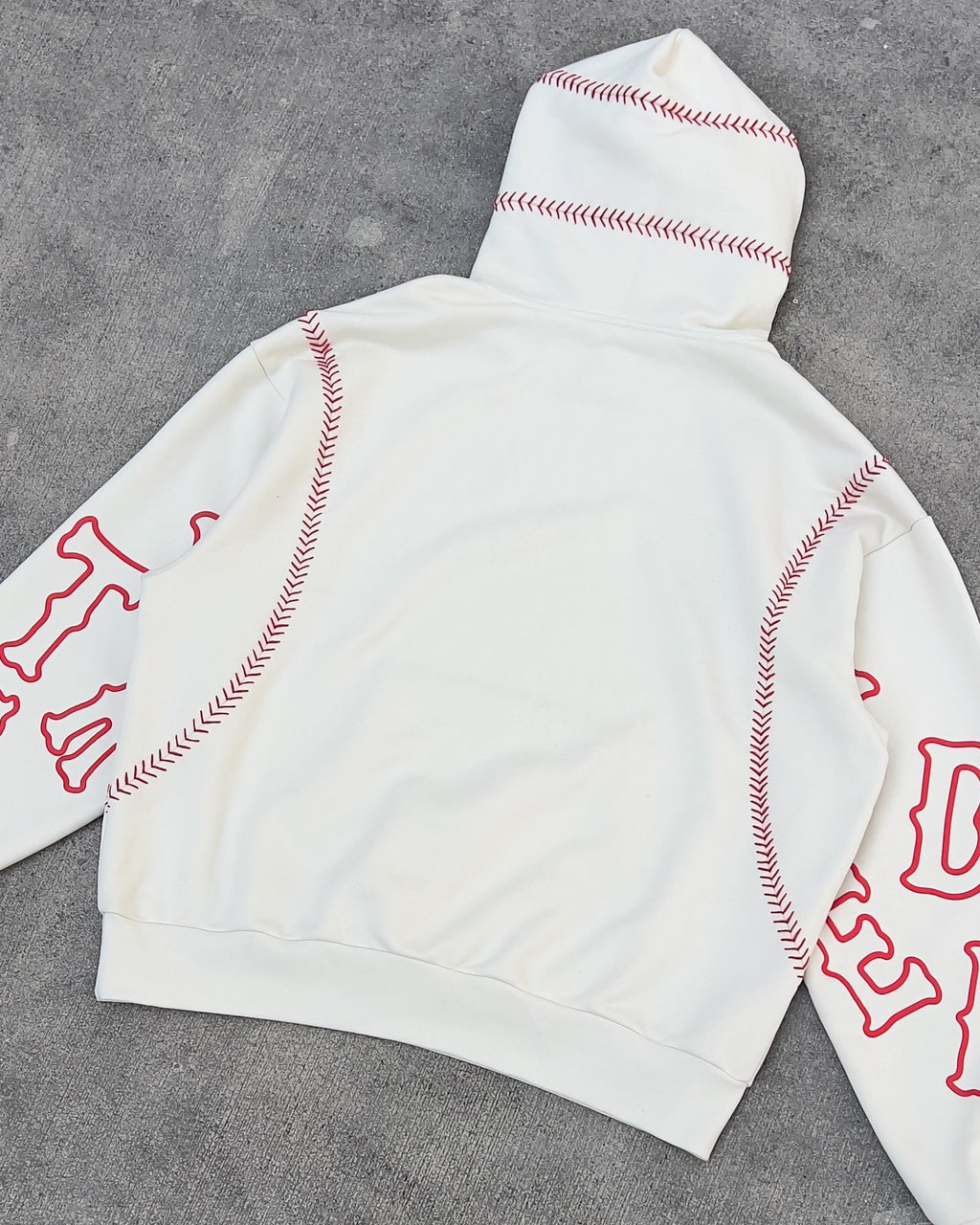 Red Stitches Scattered Hoodie by Red Letters