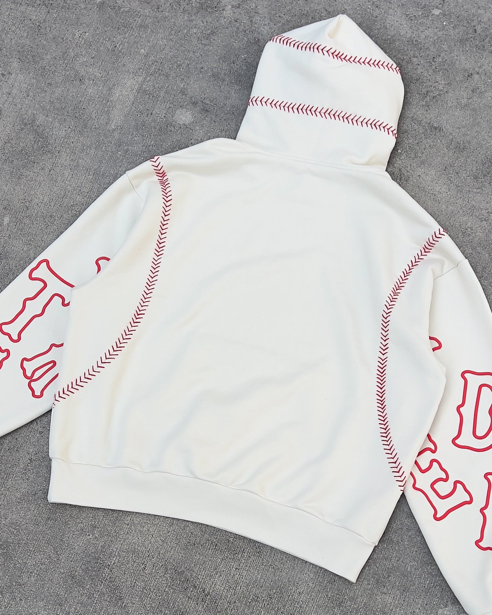 Red Stitches Scattered Hoodie by Red Letters