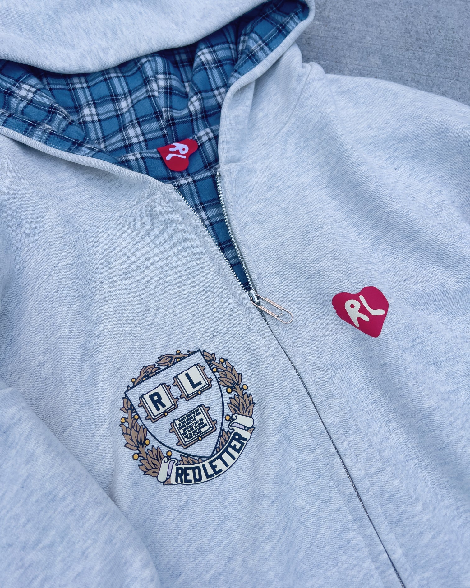 RL Uni Scattered Zip Up - Heather by Red Letters