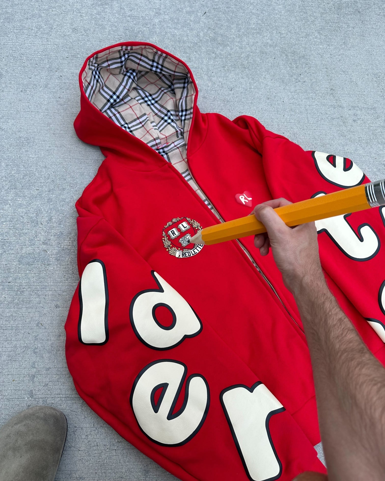RL Uni Scattered Zip Up - Red - Red Letters