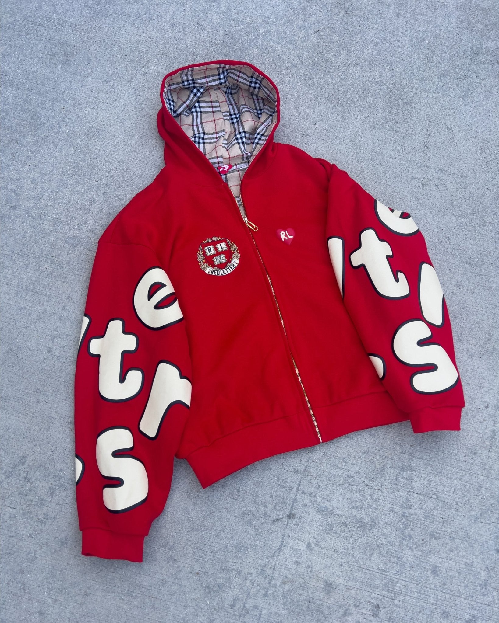 RL Uni Scattered Zip Up - Red - Red Letters