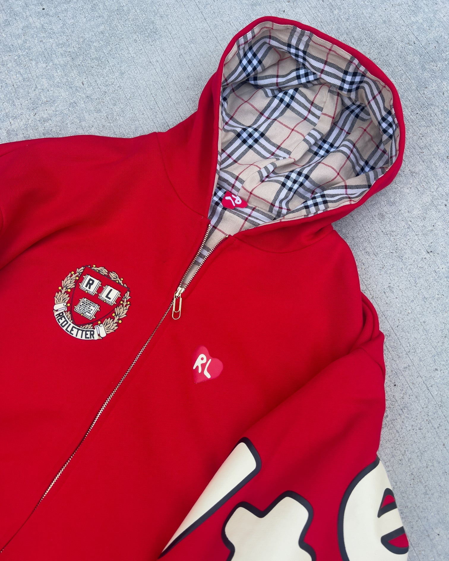 RL Uni Scattered Zip Up - Red - Red Letters