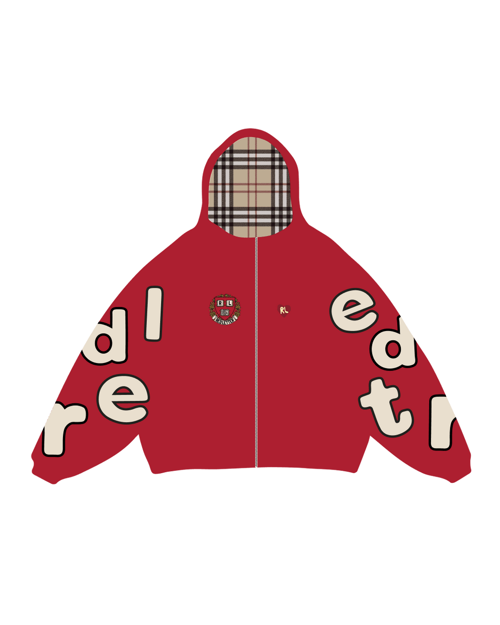 RL Uni Scattered Zip Up - Red by Red Letters