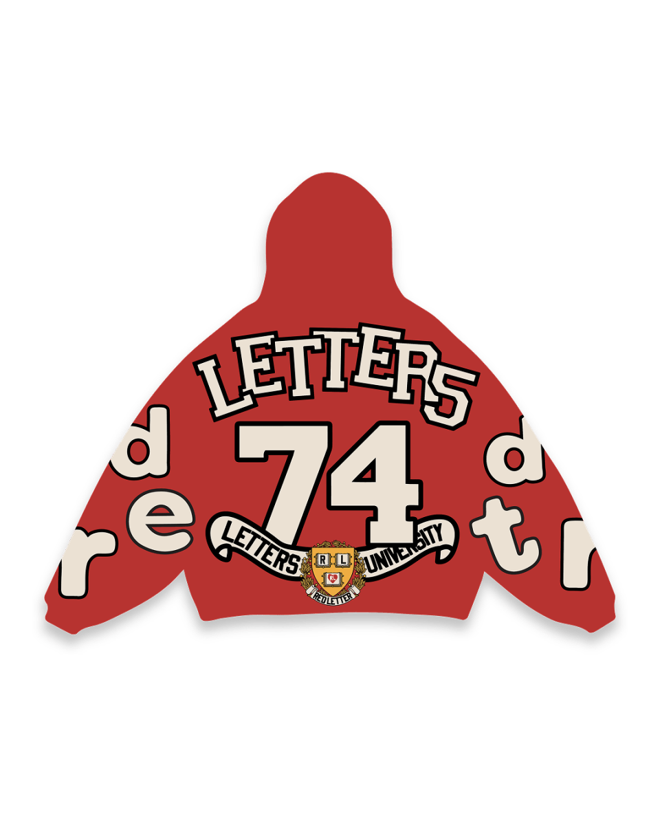 RL Uni Scattered Zip Up - Red - Red Letters