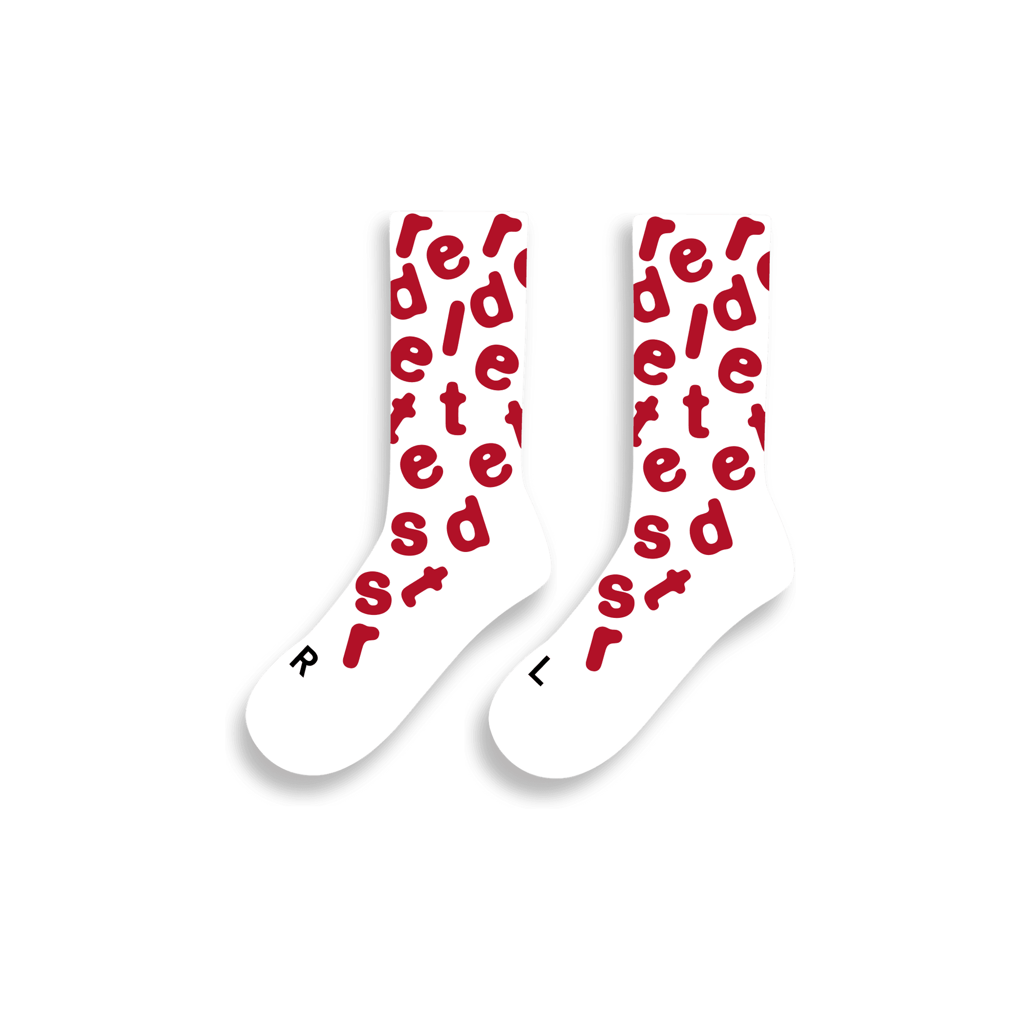 Scattered Socks by Red Letters