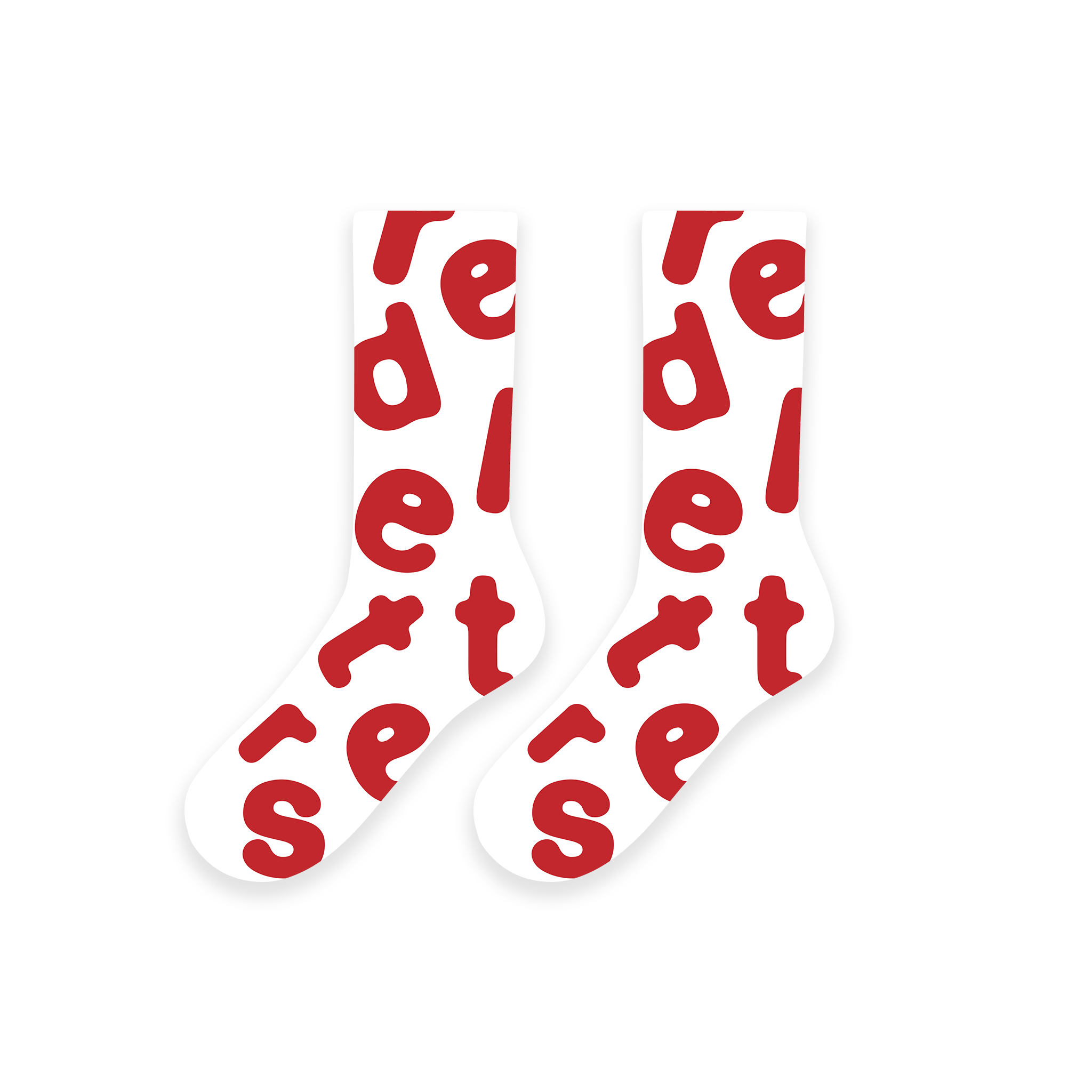 Scattered Socks - Red Letters