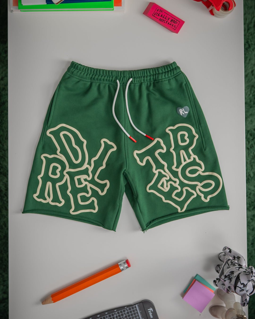 Scattered Sweat Shorts - Green by Red Letters