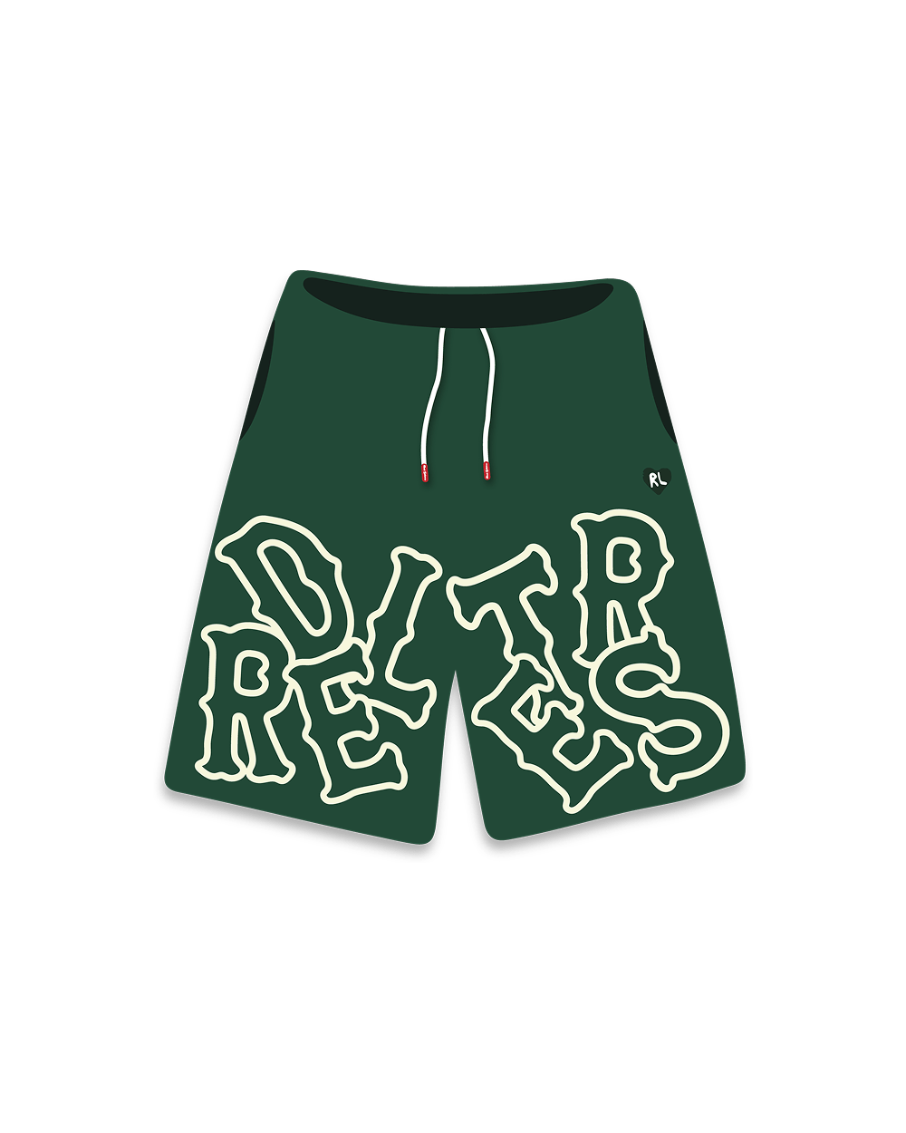 Scattered Sweat Shorts - Green by Red Letters