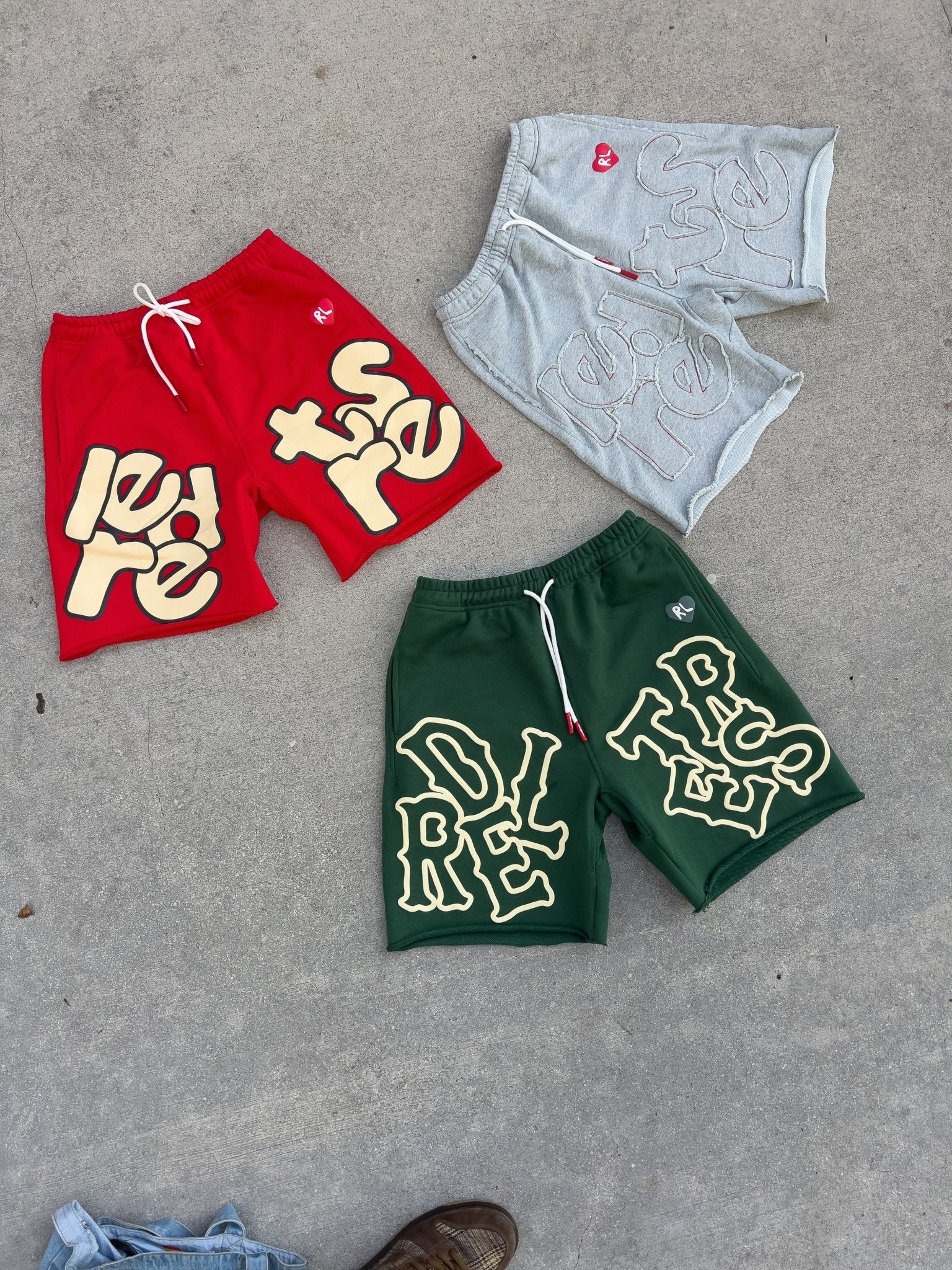 Scattered Sweat Shorts - Green by Red Letters