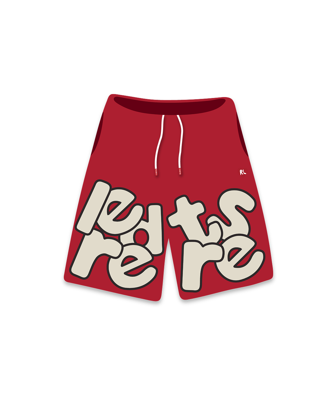 Scattered Sweat Shorts - Red by Red Letters