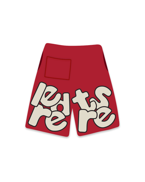 Scattered Sweat Shorts - Red by Red Letters