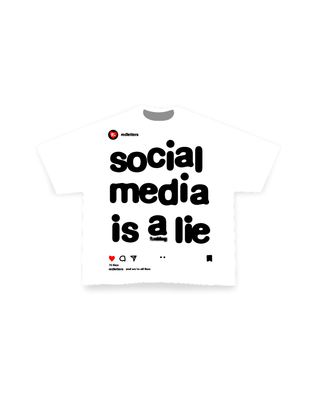 Social Media Is A Lie Tee - Red Letters