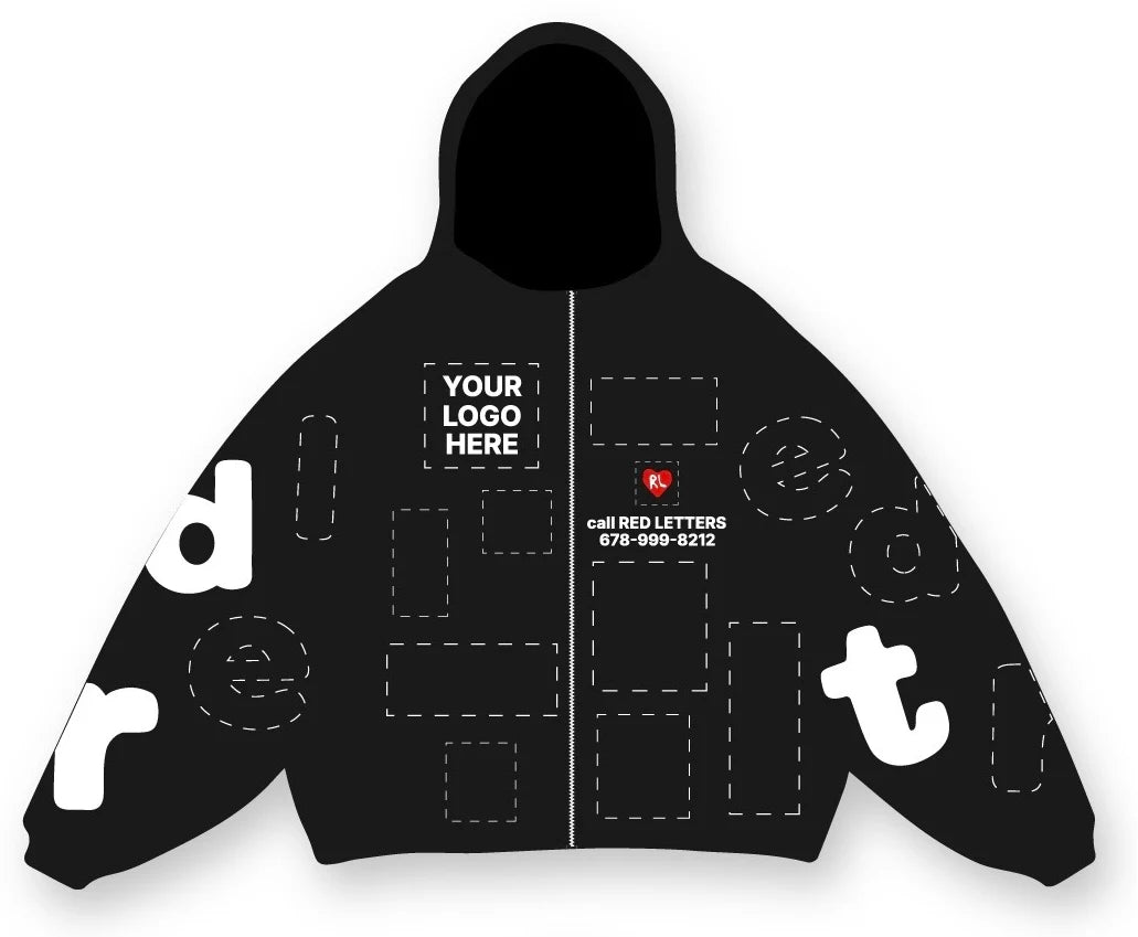 Front of the Your Ad Here Scattered Zip Up