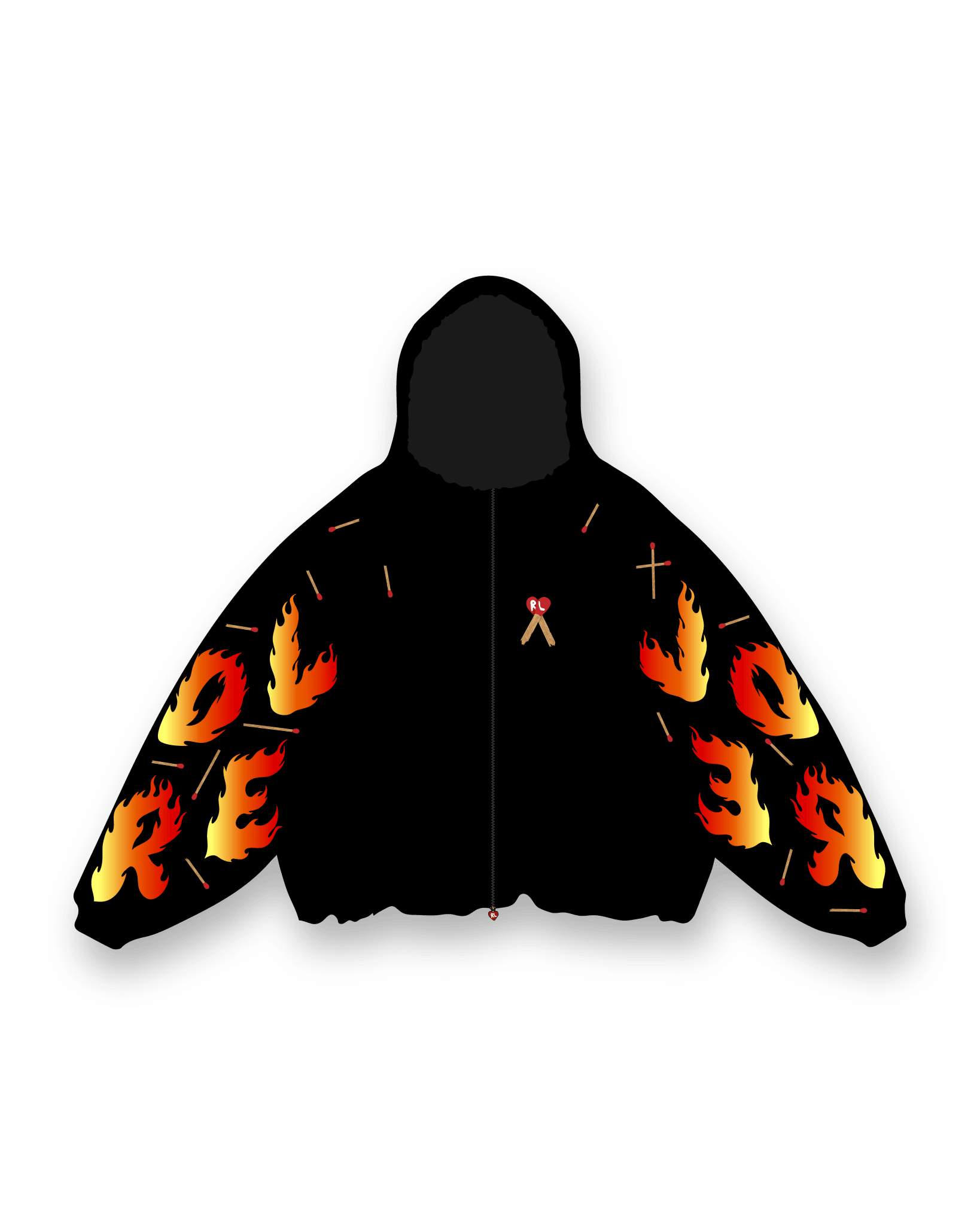 Start the Fire Scattered Zip Up by Red Letters