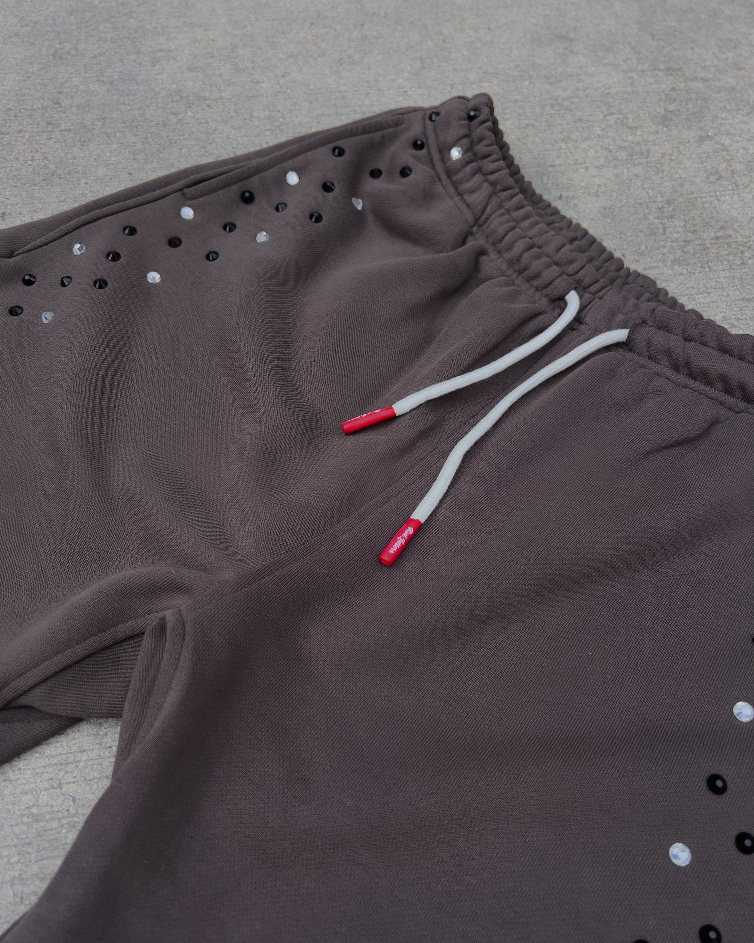 Stoned Sweat Shorts - Charcoal - Red Letters