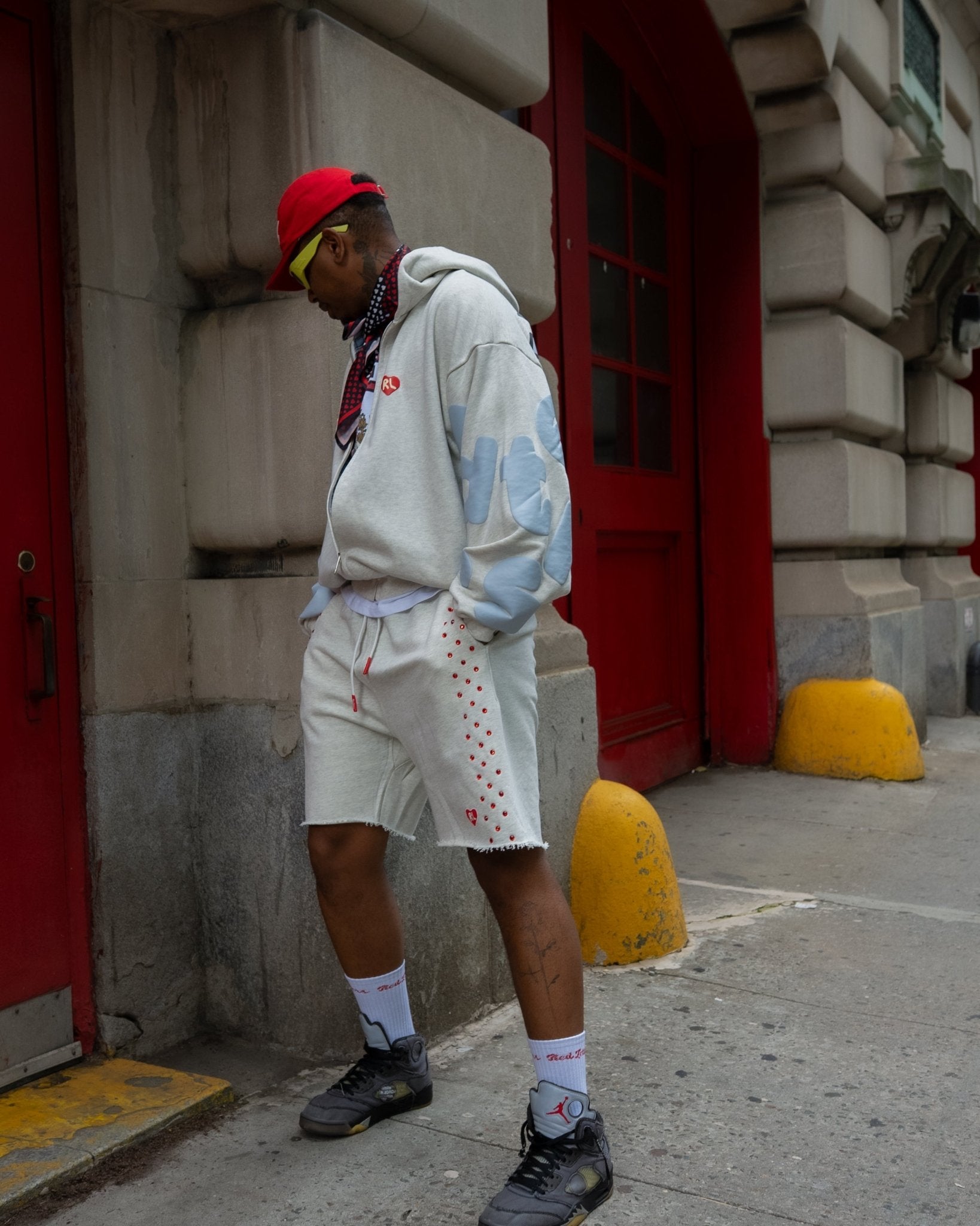 Stoned Sweat Shorts - Heather by Red Letters