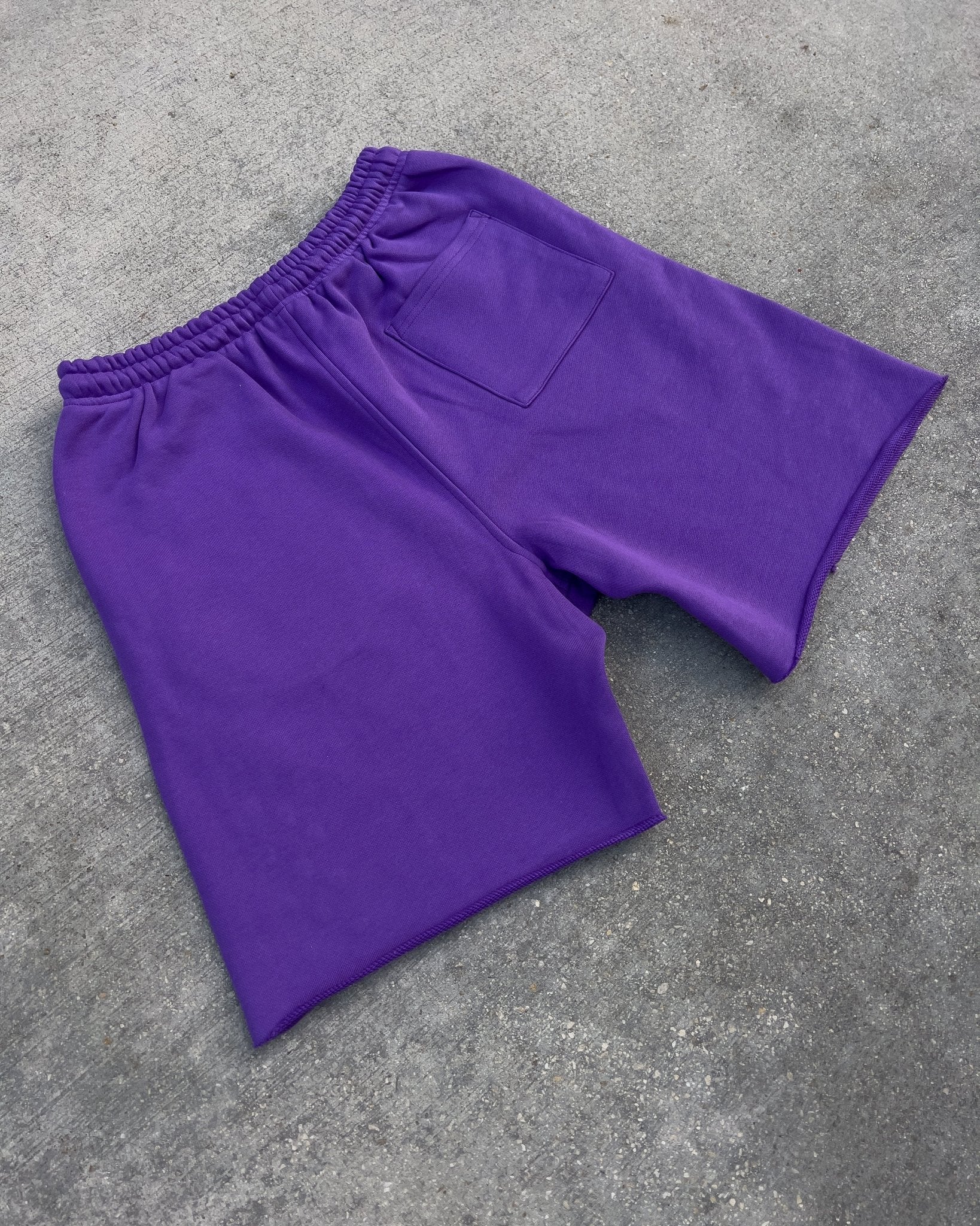 Stoned Sweat Shorts - Purple - Red Letters
