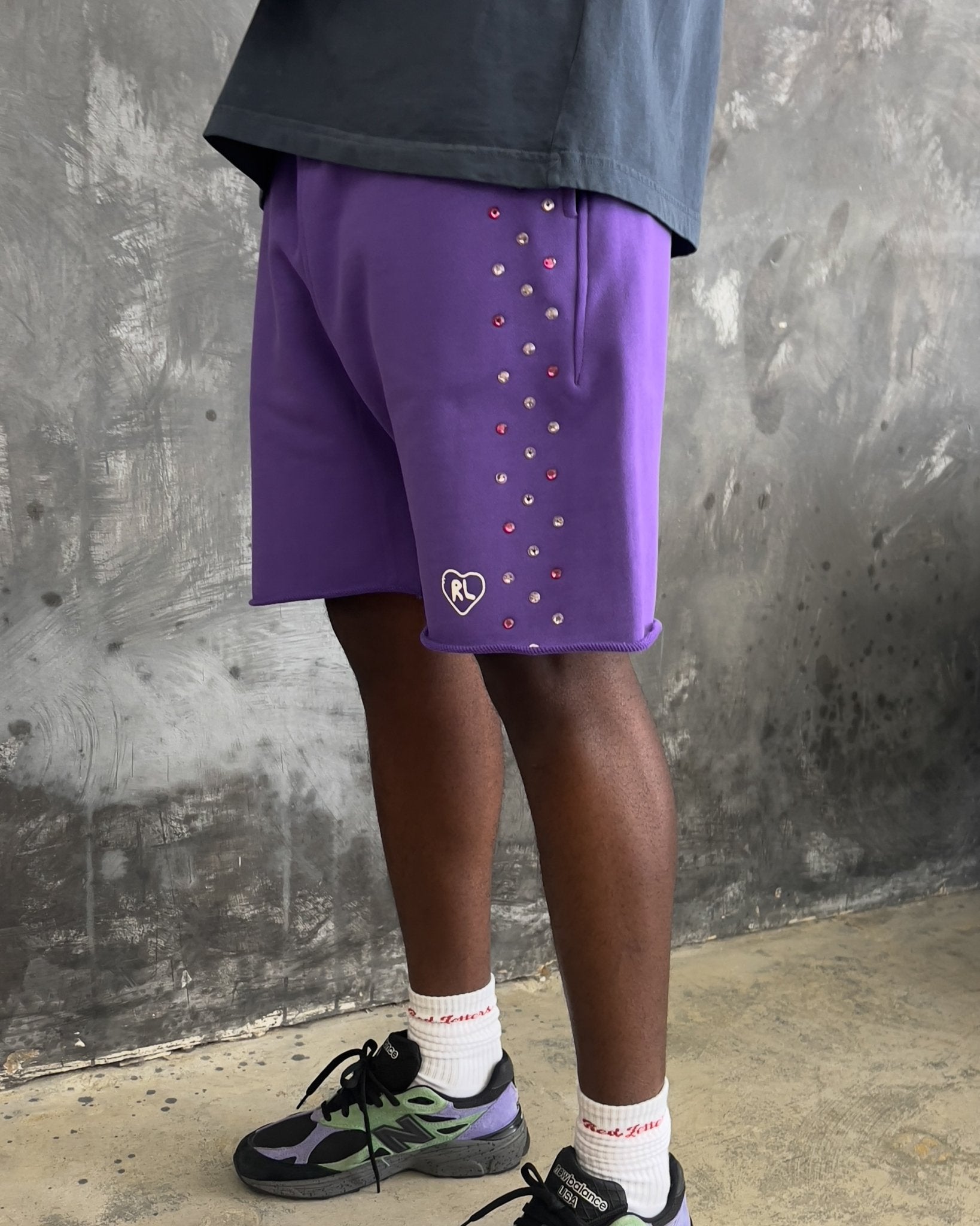 Stoned Sweat Shorts - Purple by Red Letters