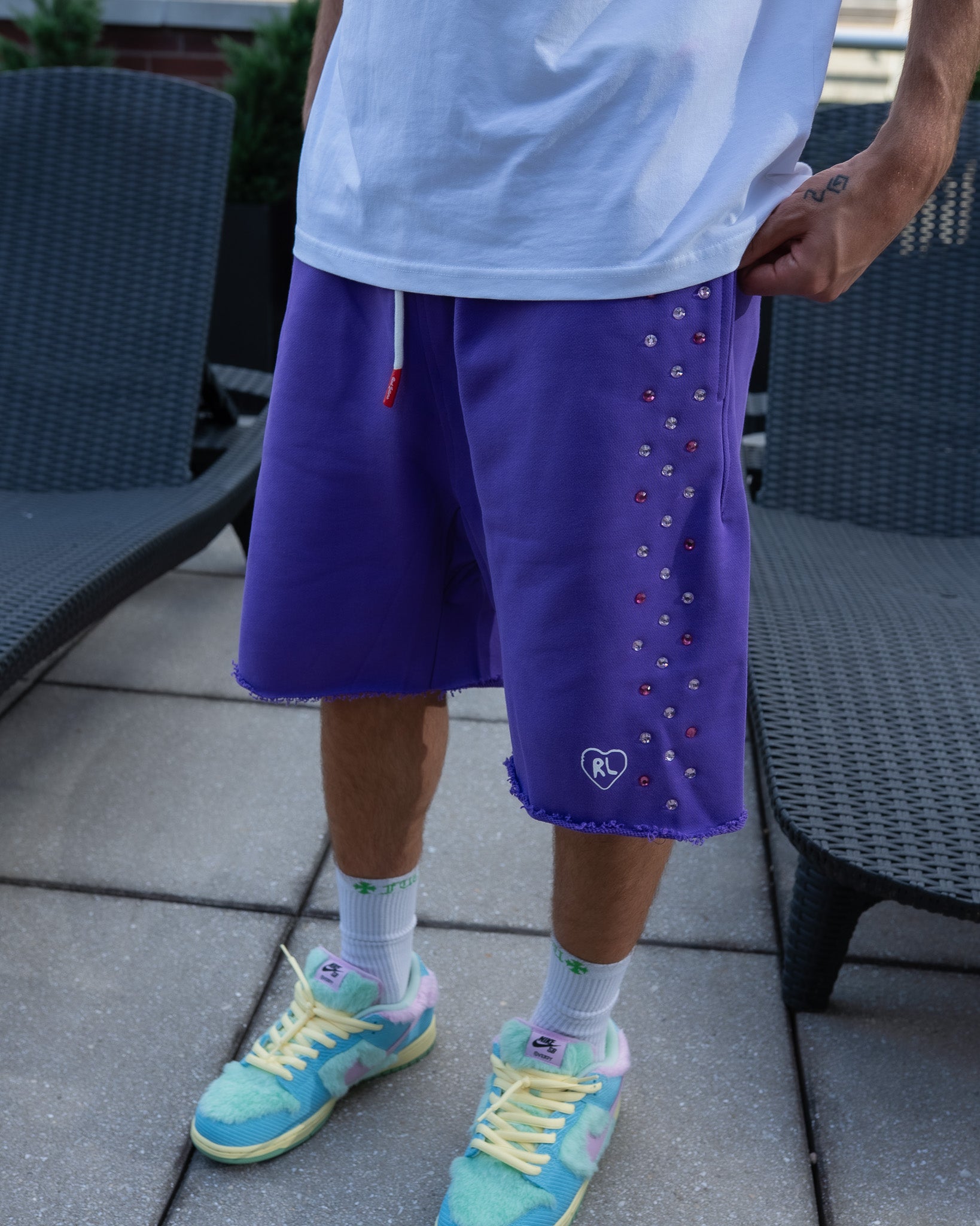 Stoned Sweat Shorts - Purple by Red Letters