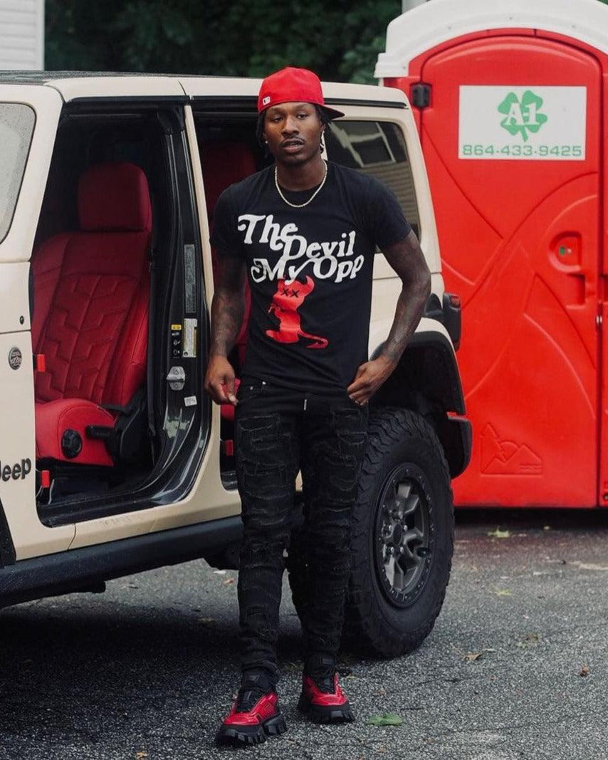 The Devil My Opp Tee - Red Letters