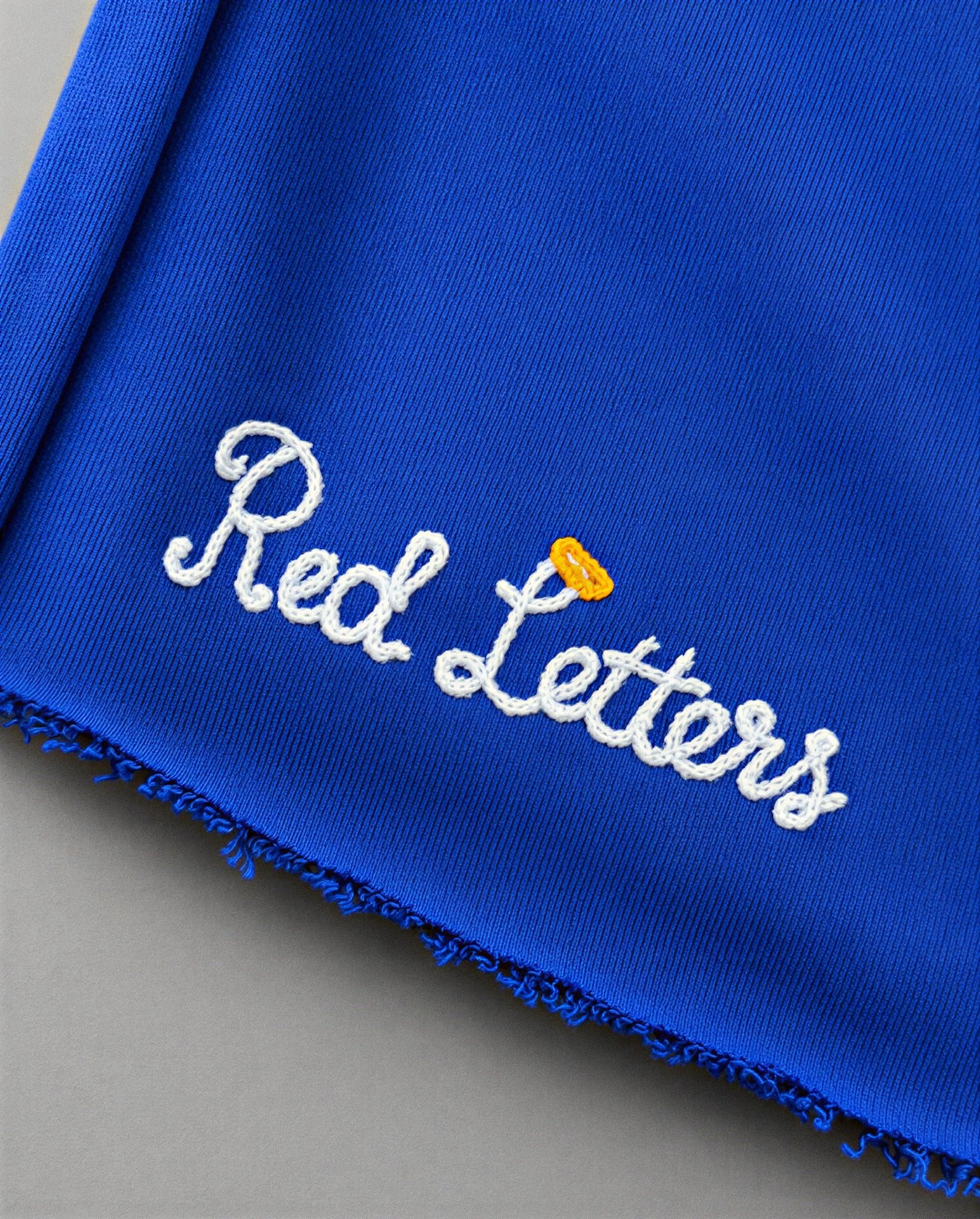 Trust God French Terry Shorts - Royal - Red Letters