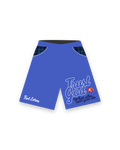 Trust God French Terry Shorts - Royal - Red Letters