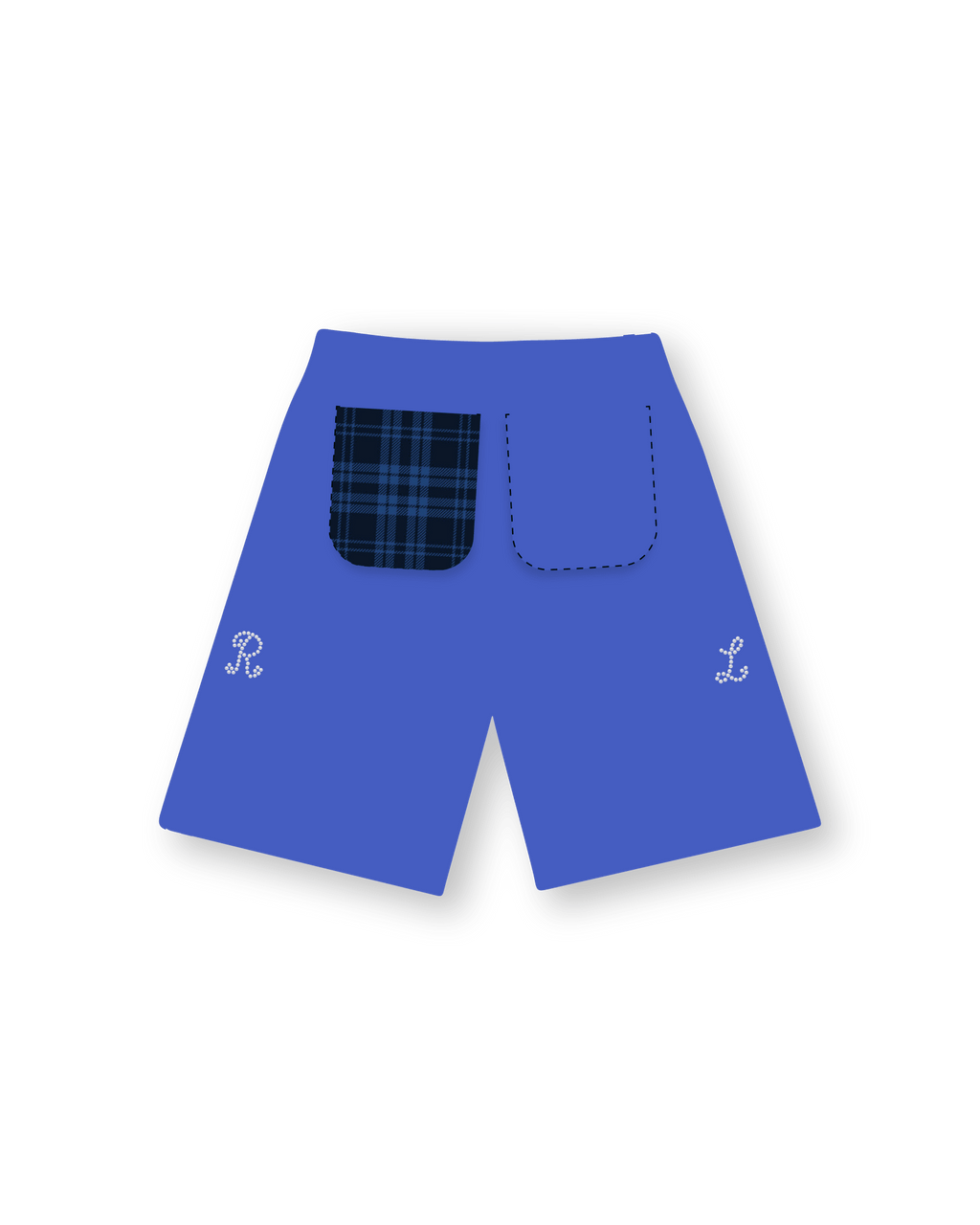 Trust God French Terry Shorts - Royal - Red Letters