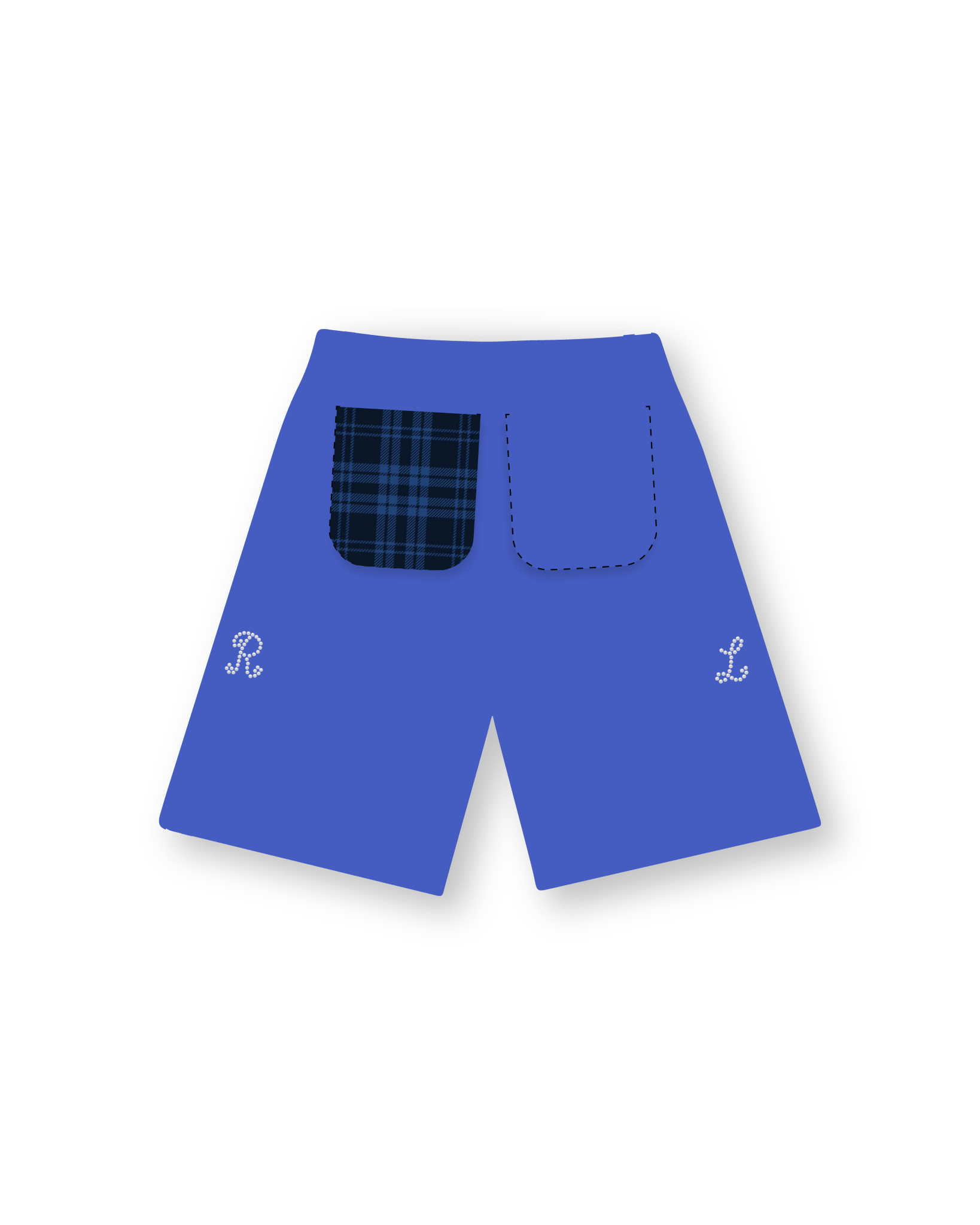 Trust God French Terry Shorts - Royal - Red Letters