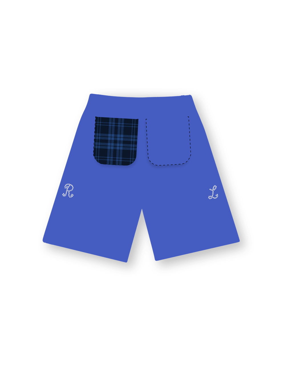 Trust God French Terry Shorts - Royal - Red Letters
