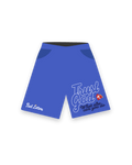 Trust God French Terry Shorts - Royal - Red Letters