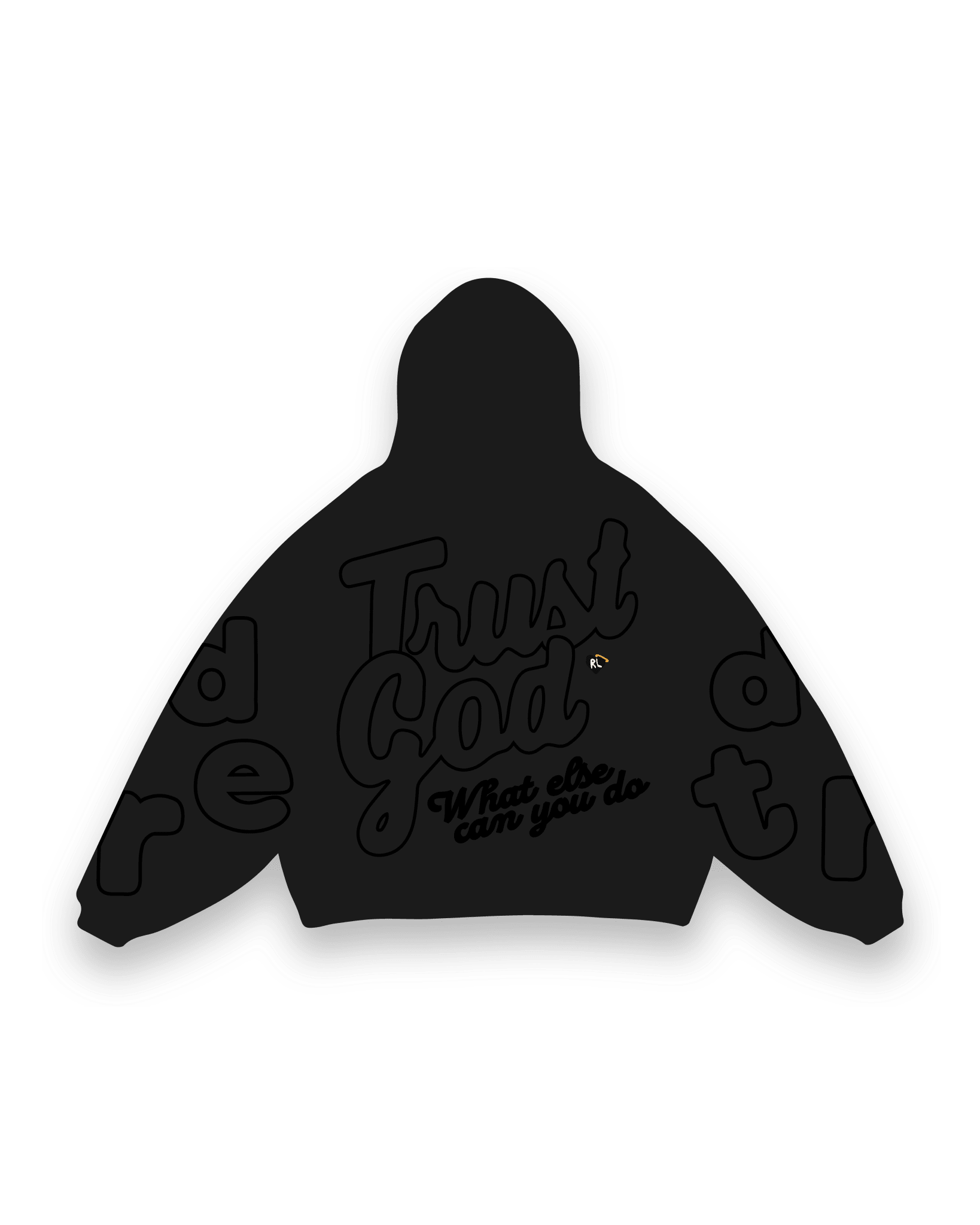 Trust God Scattered Stitch Zip Up - Blackout by Red Letters