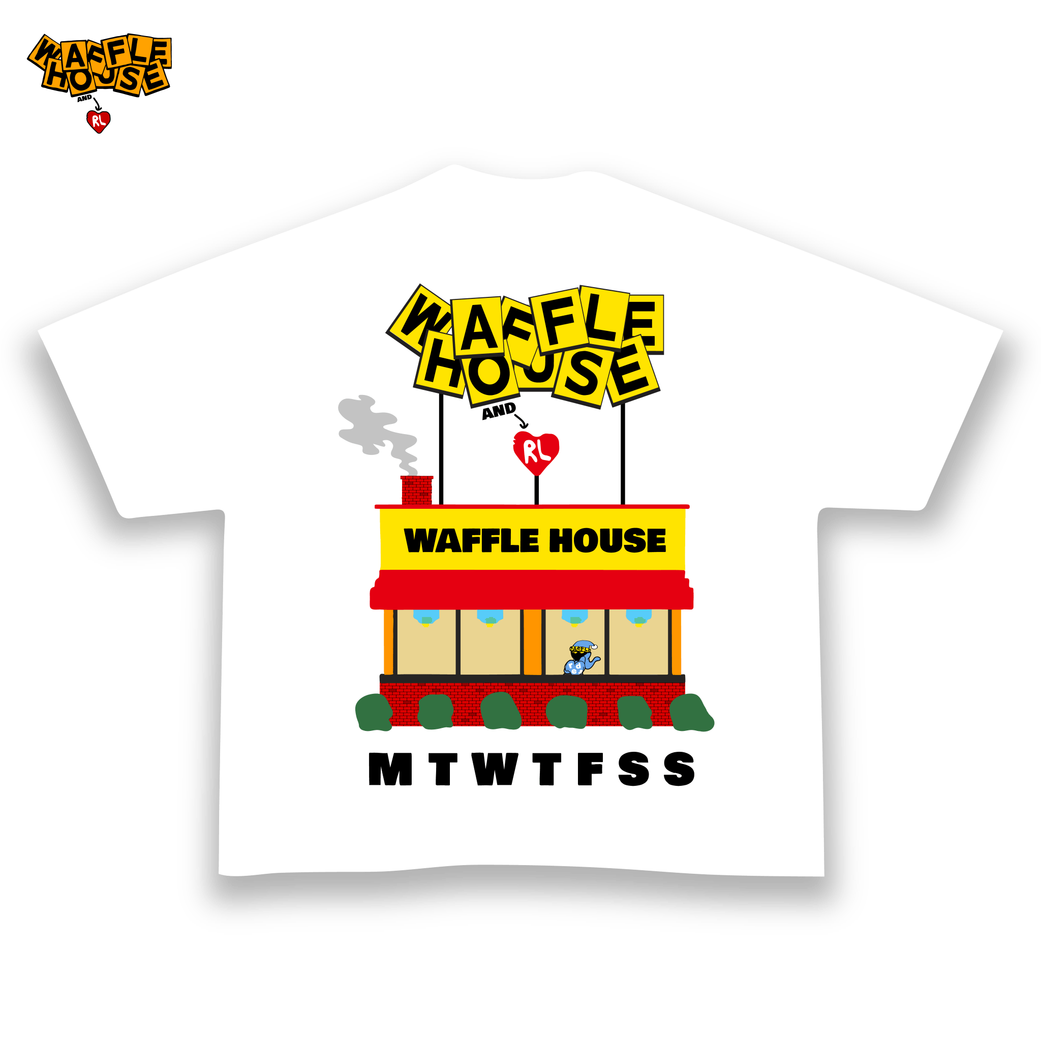 Waffle Home Tee - Red Letters