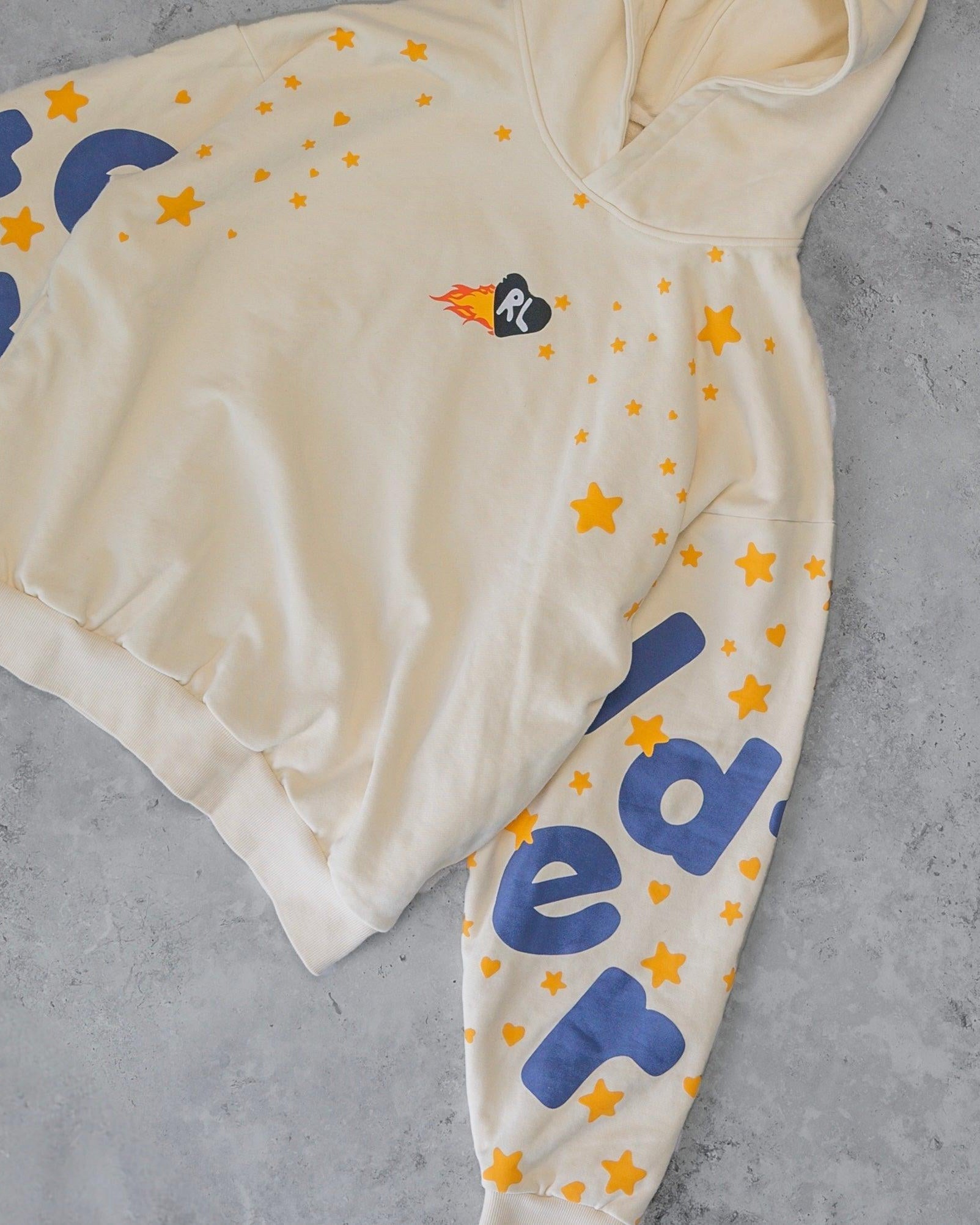 Waffle Stars Scattered Hoodie - Red Letters