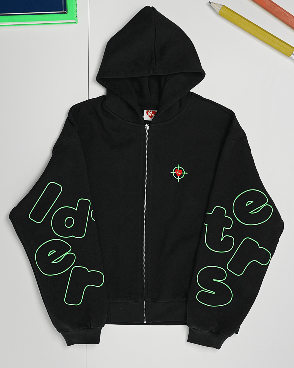 We Don't Miss Scattered Zip Up by Red Letters