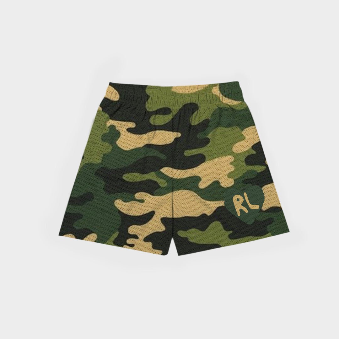 Army Camo Mesh Shorts - RED LETTERS