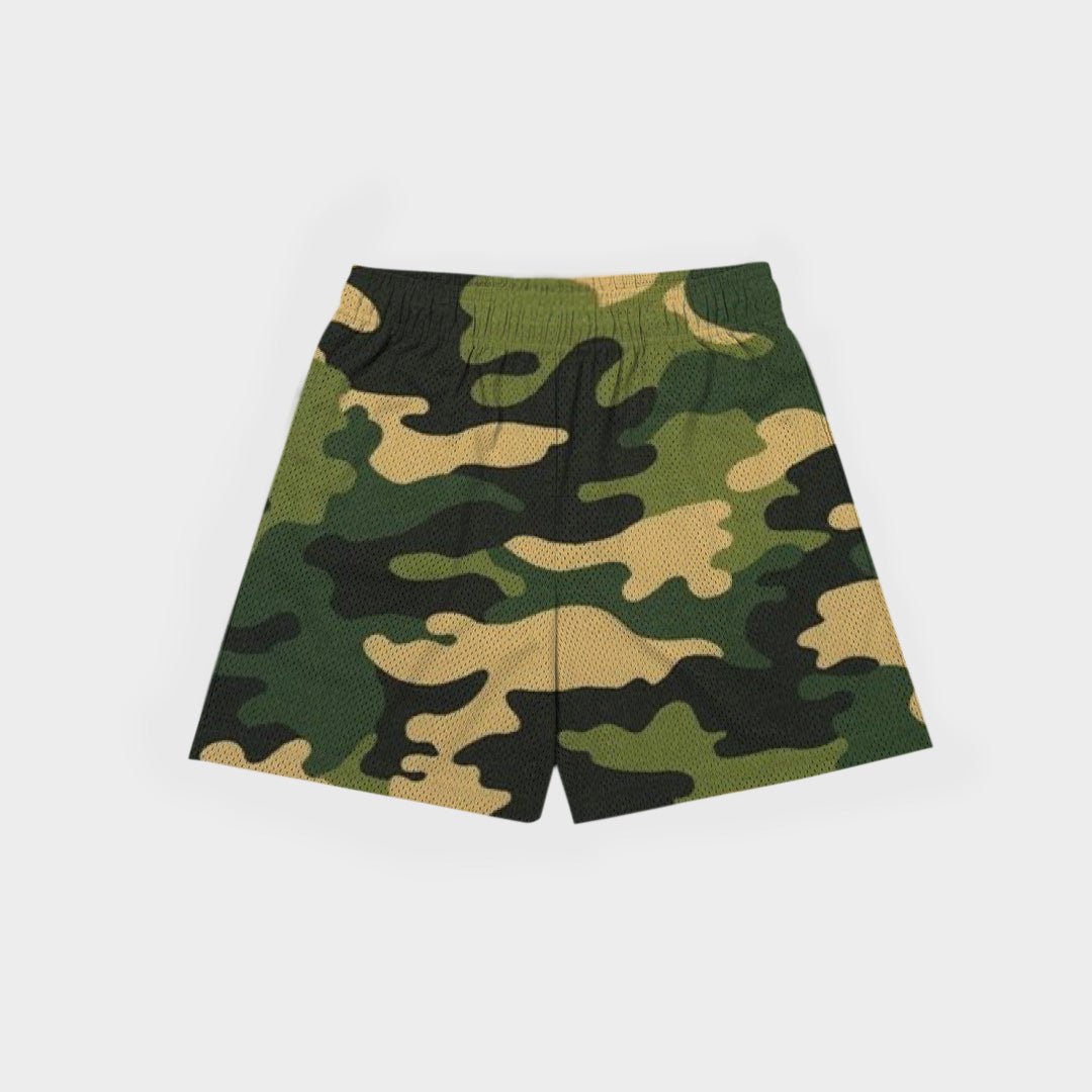 Army Camo Mesh Shorts - RED LETTERS