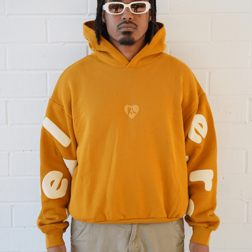 ATL Scattered Heavyweight Hoodie [500 GSM] - Mustard Brown - RED LETTERS
