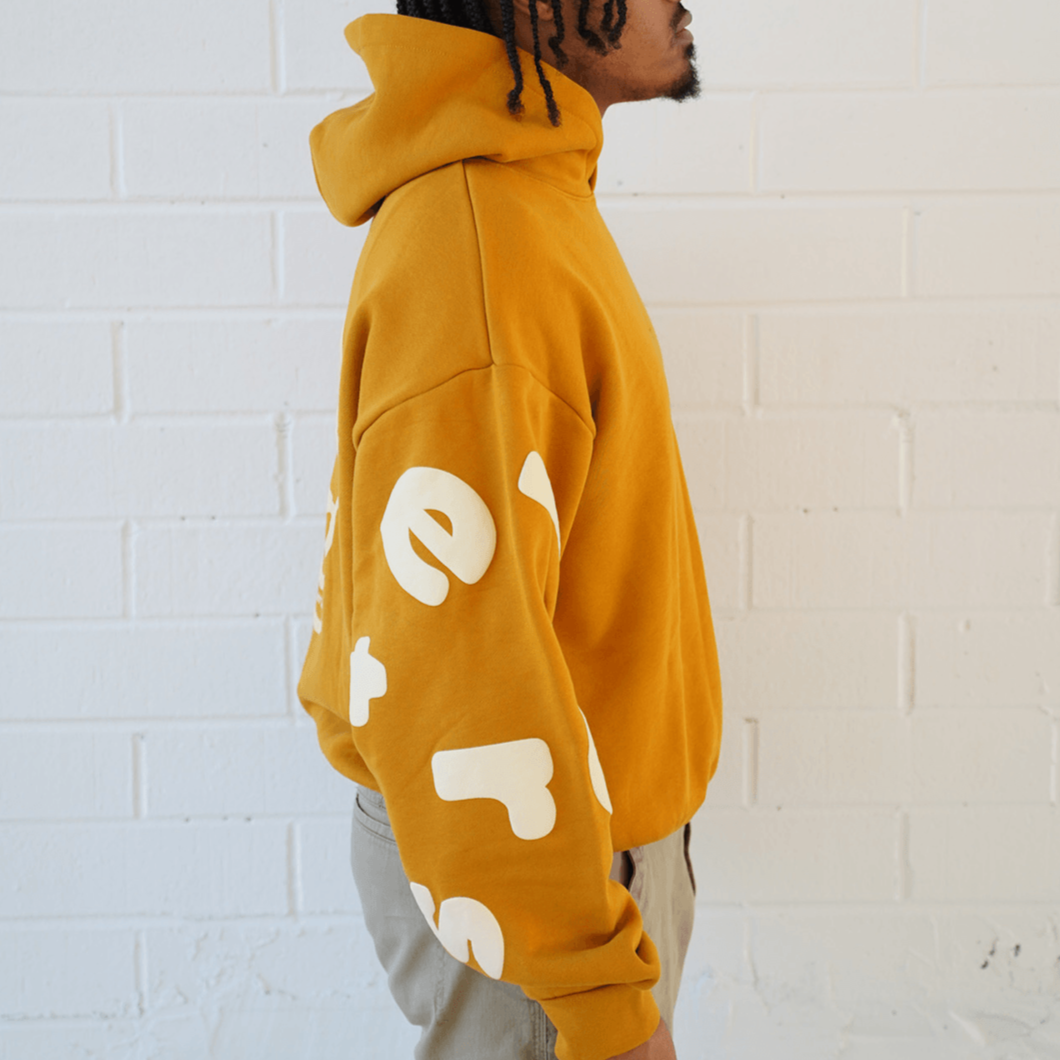 ATL Scattered Heavyweight Hoodie [500 GSM] - Mustard Brown - RED LETTERS