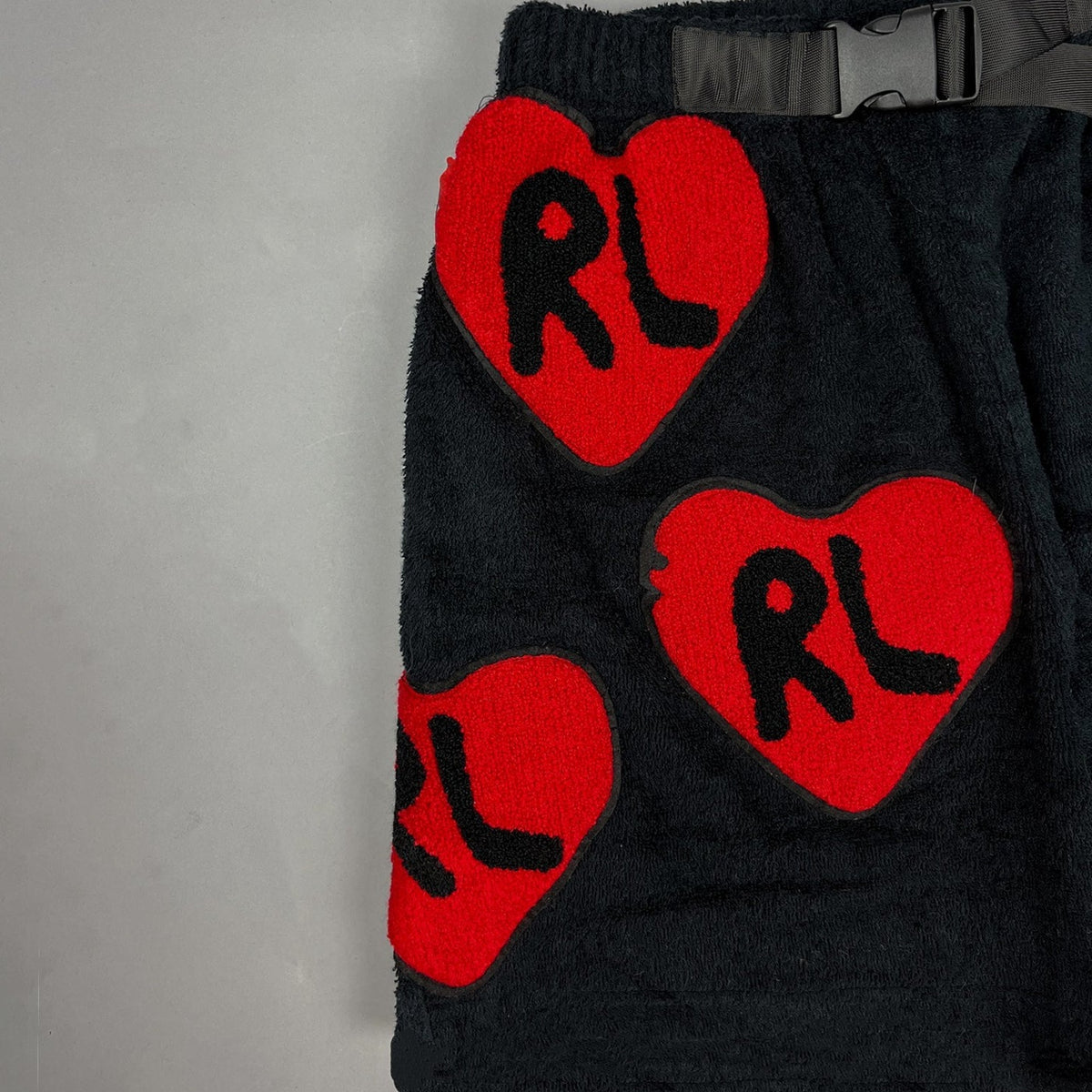 Chenille Patch Towel Shorts - RED LETTERS