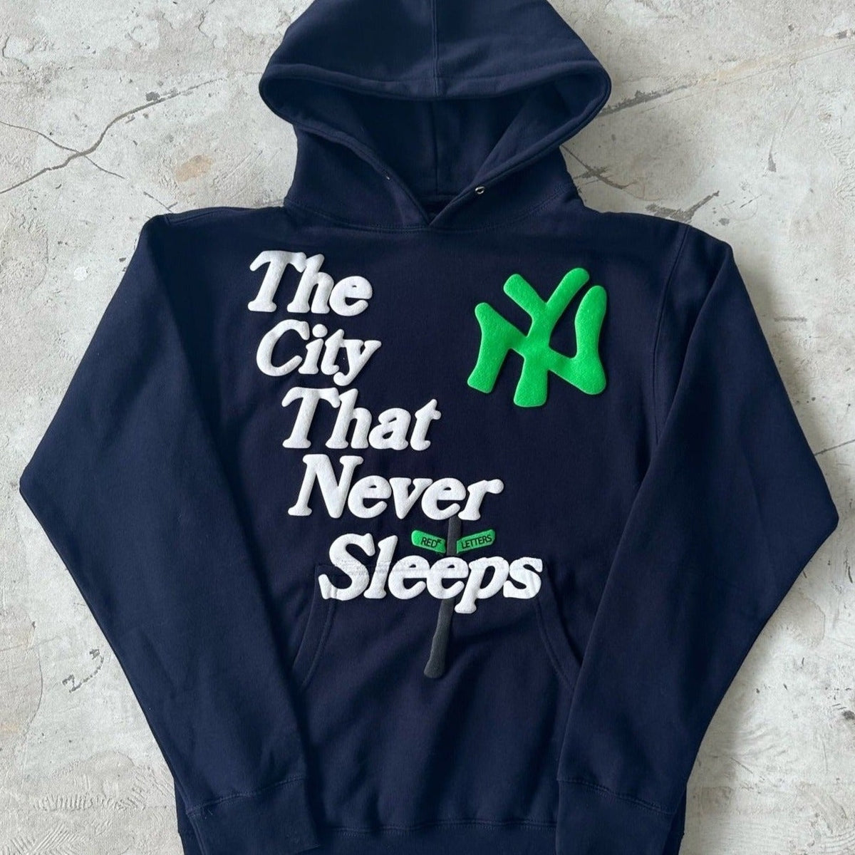 City Never Sleeps Hoodie - Navy [LIMITED] - RED LETTERS