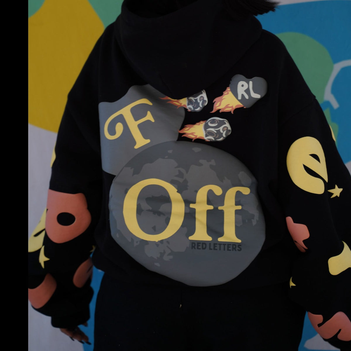 F** Off Scattered Heavyweight Hoodie [500 GSM] - RED LETTERS