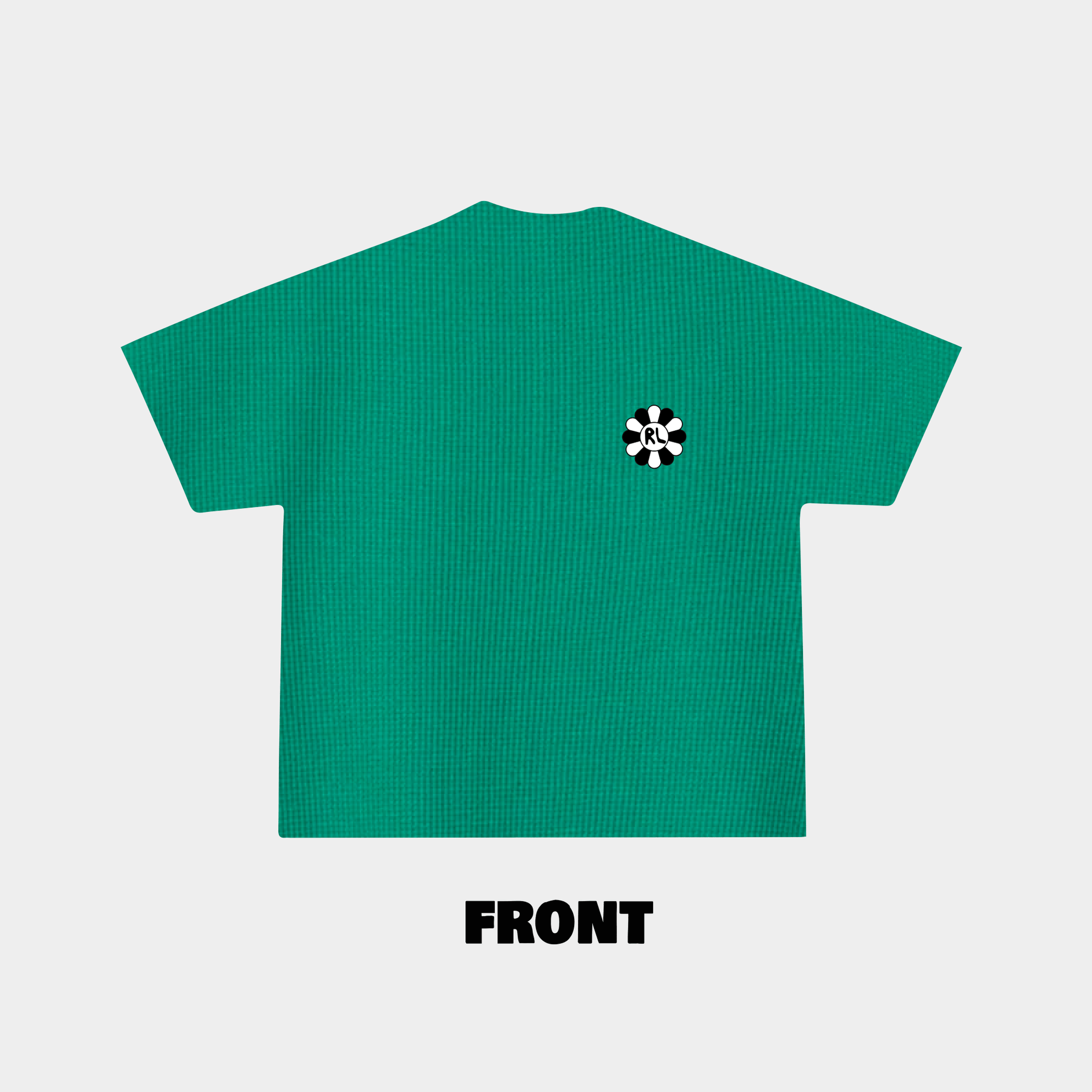 Green Flowers Waffle Knit Shirt - RED LETTERS