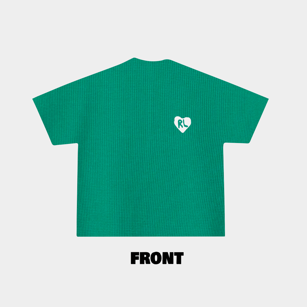 Green Heart Waffle Knit Shirt - RED LETTERS