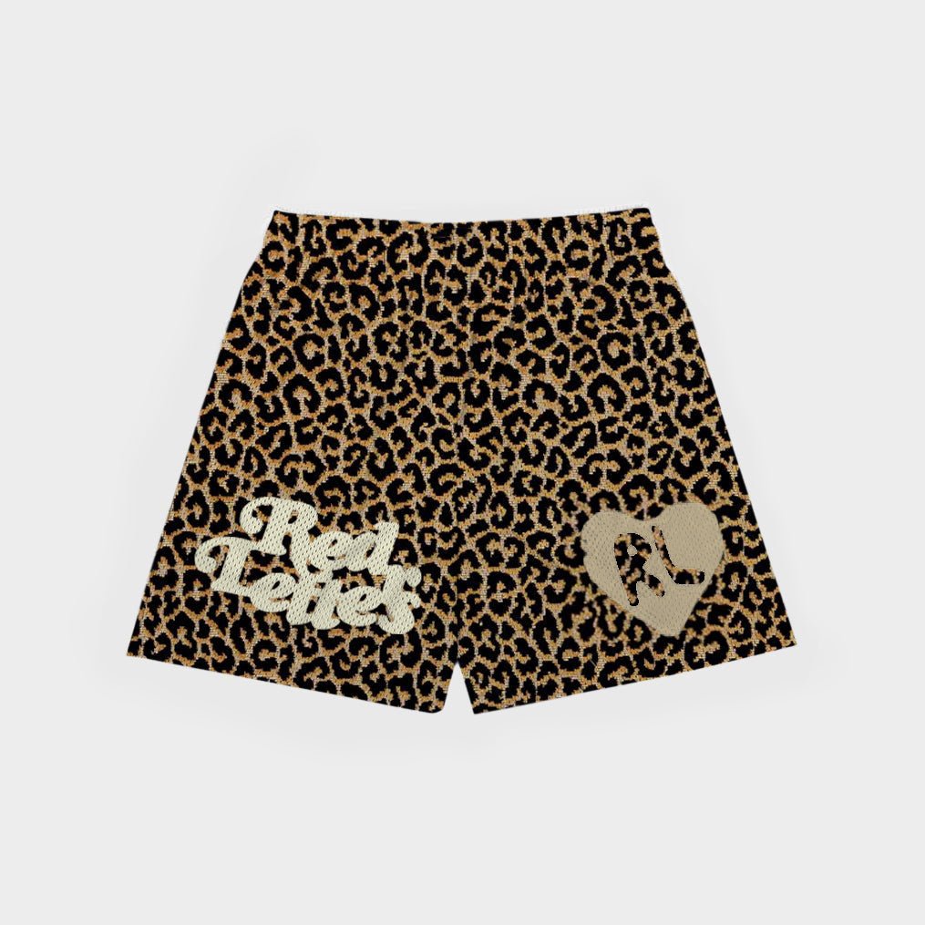 Leopard Print Mesh Shorts - RED LETTERS